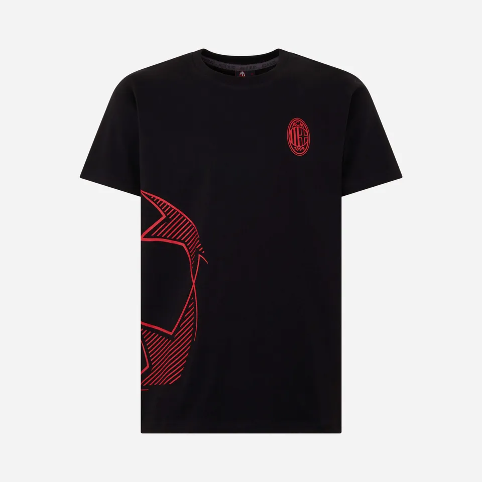 AC Milan Magliette Milan Printed T-Shirt Champions League maglietta nera uomo