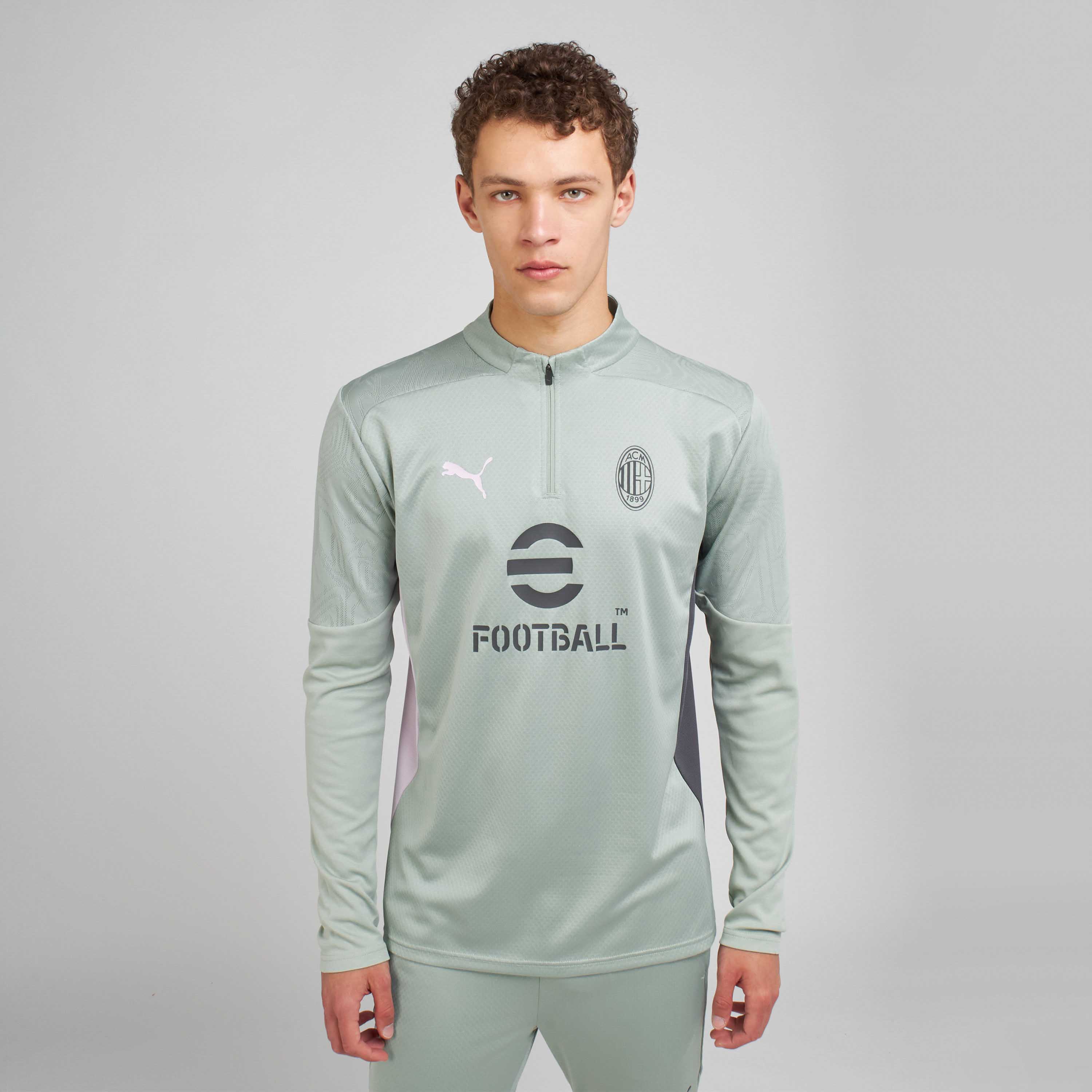 AC Milan Allenamento Felpa Zip 2024/25 Training Uomo Slim