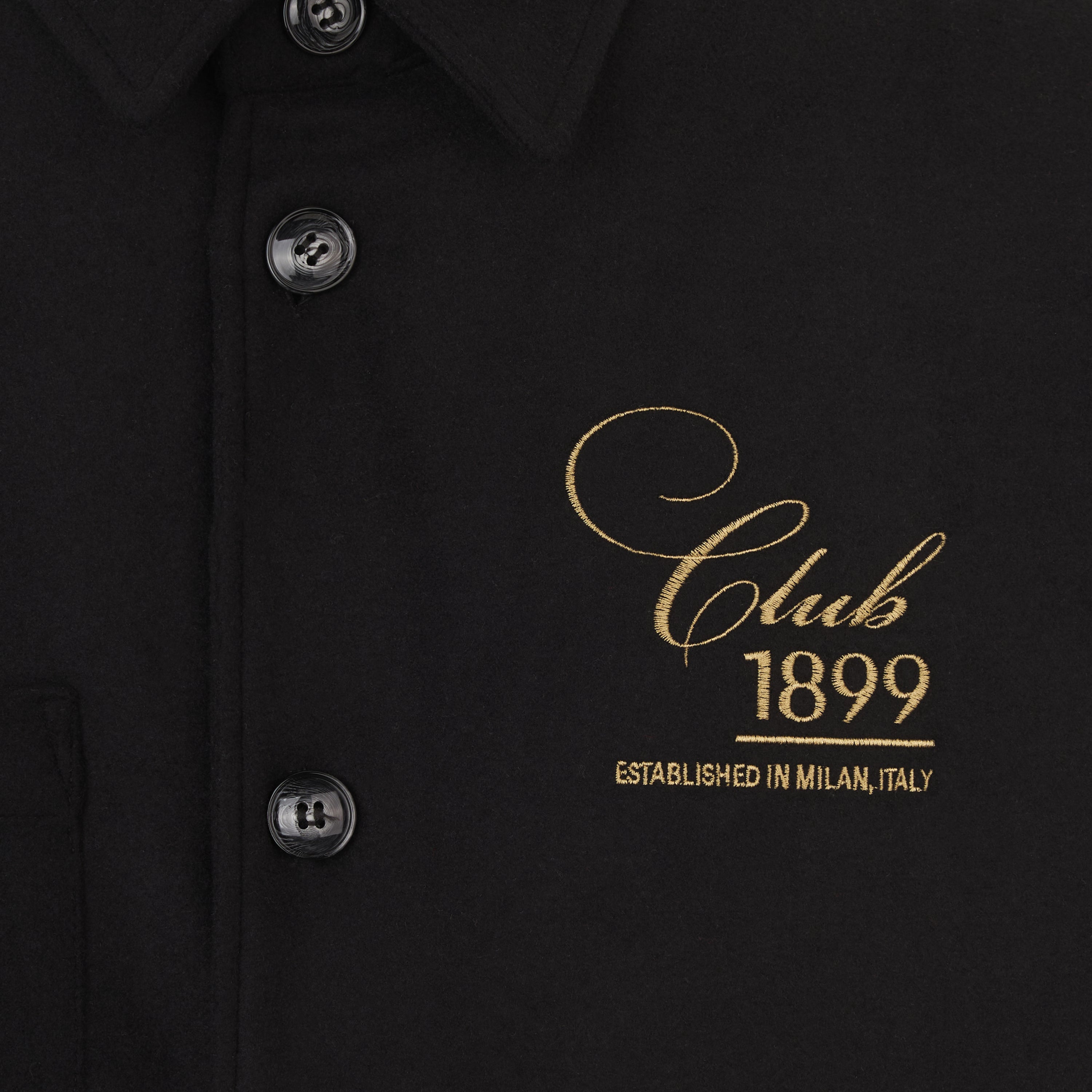AC Milan Magliette Club 1899 Camicia Uomo Nera Lana
