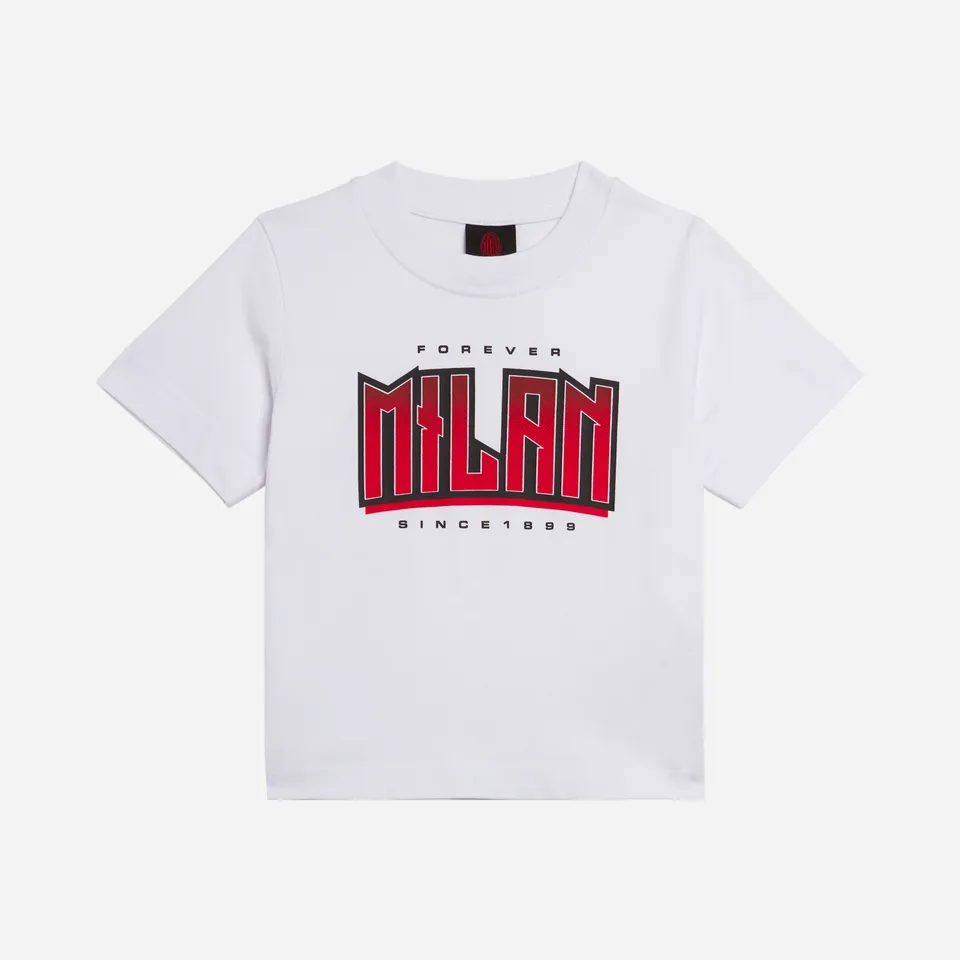 AC Milan Forever Milan t-shirt bimbo bianca cotone