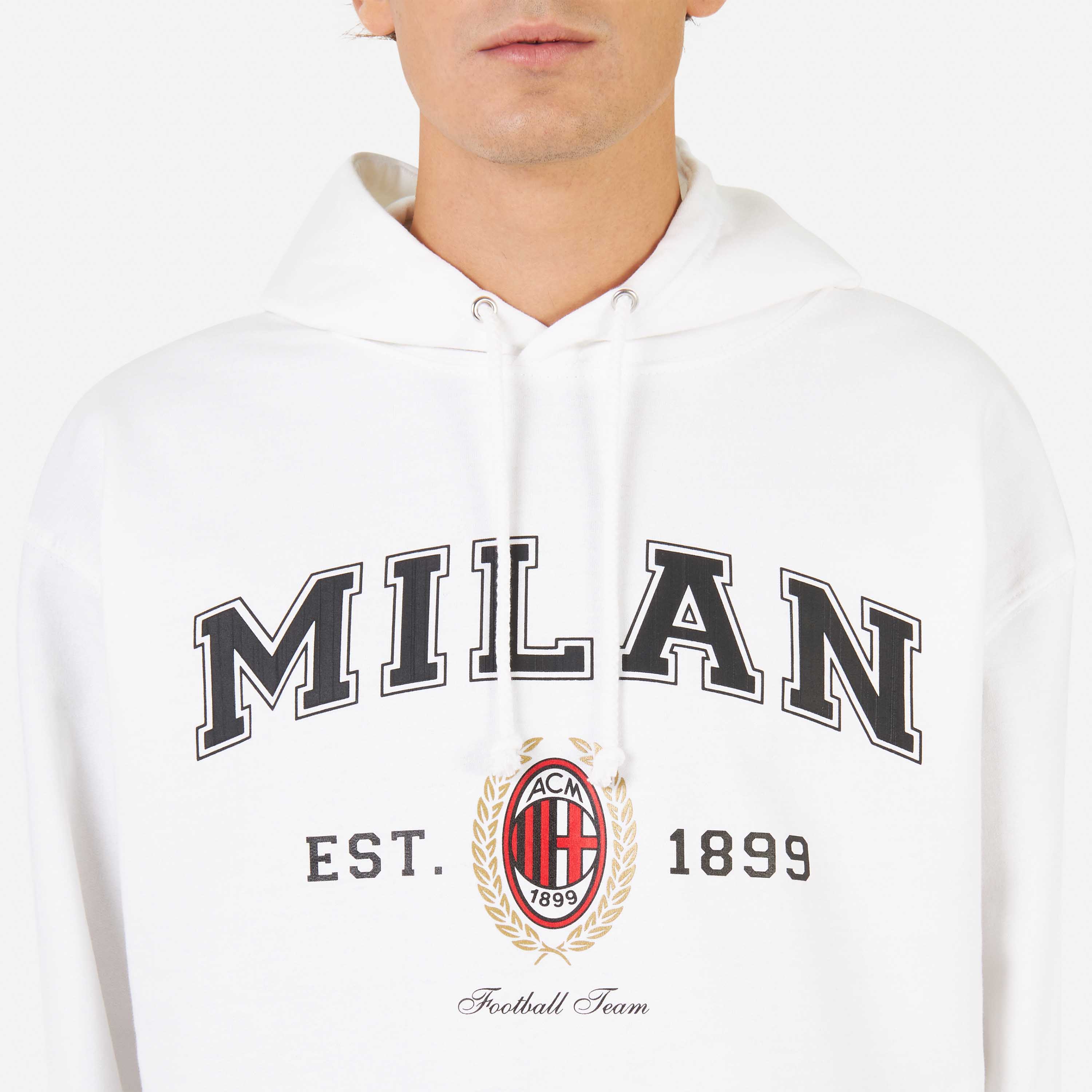 AC Milan College Collection felpa cappuccio uomo cotone