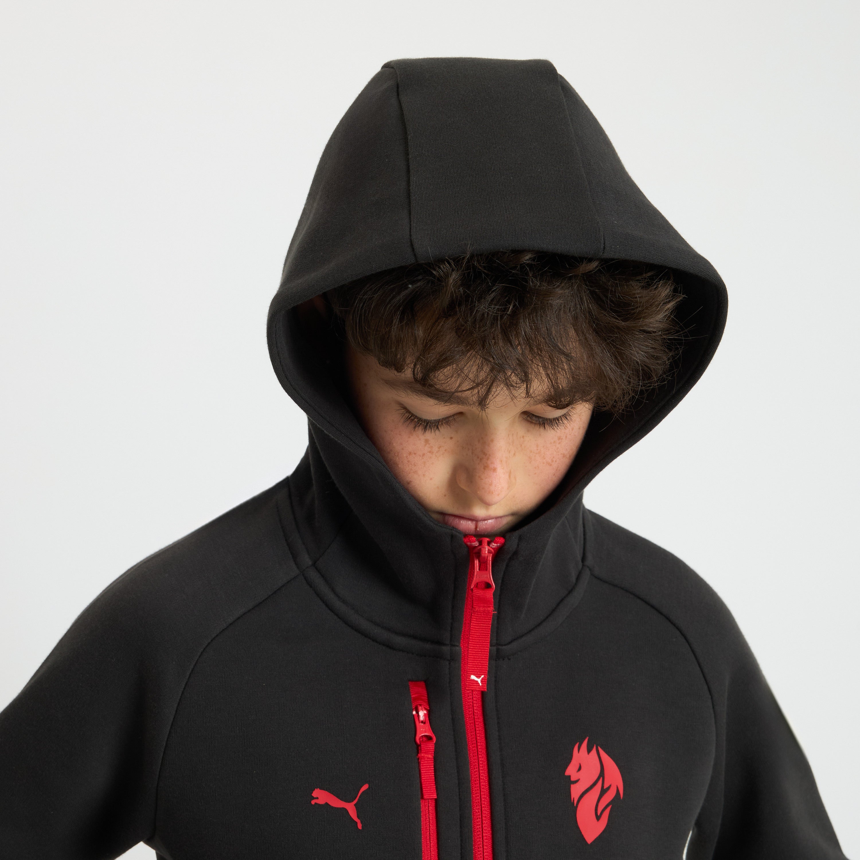 AC Milan Pumatech 2025/26 giacca bambini nera con zip 8 anni