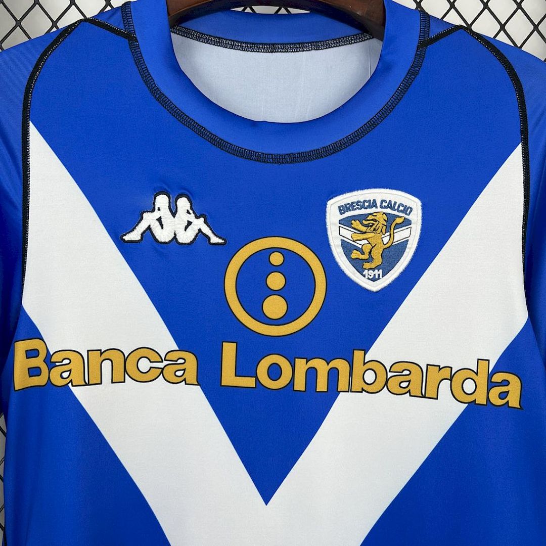 Brescia 2003/04 Retro Maglia Home Biancazzurra S-XXL