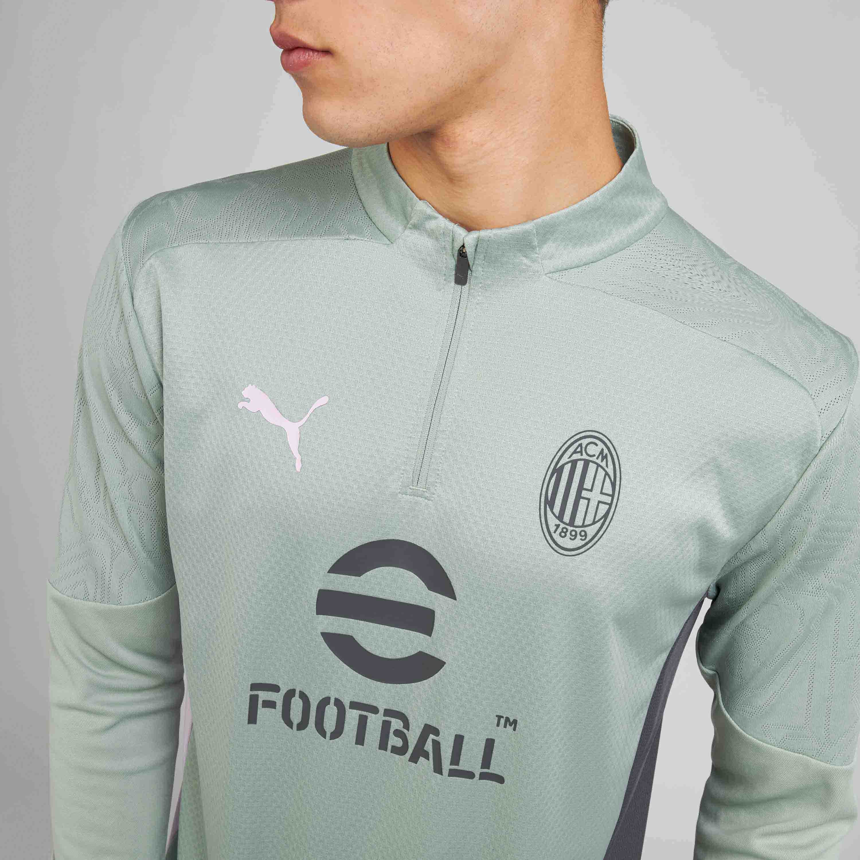 AC Milan Allenamento Felpa Zip 2024/25 Training Uomo Slim