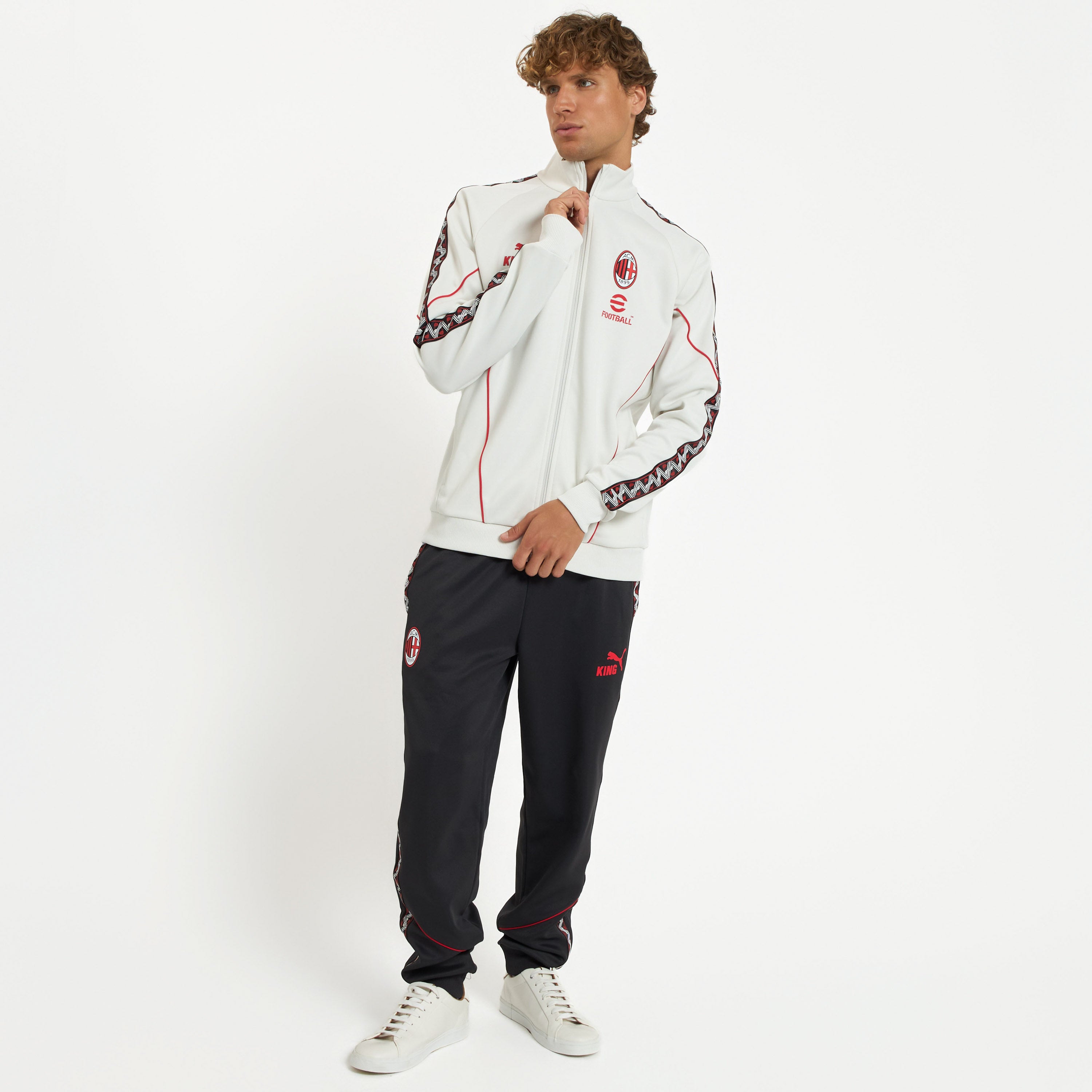 AC Milan King Collection giacca uomo bianca con zip