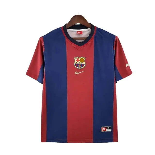 Tifoso Store Maglie da Calcio Barcellona 1998/99 maglia home blu granata