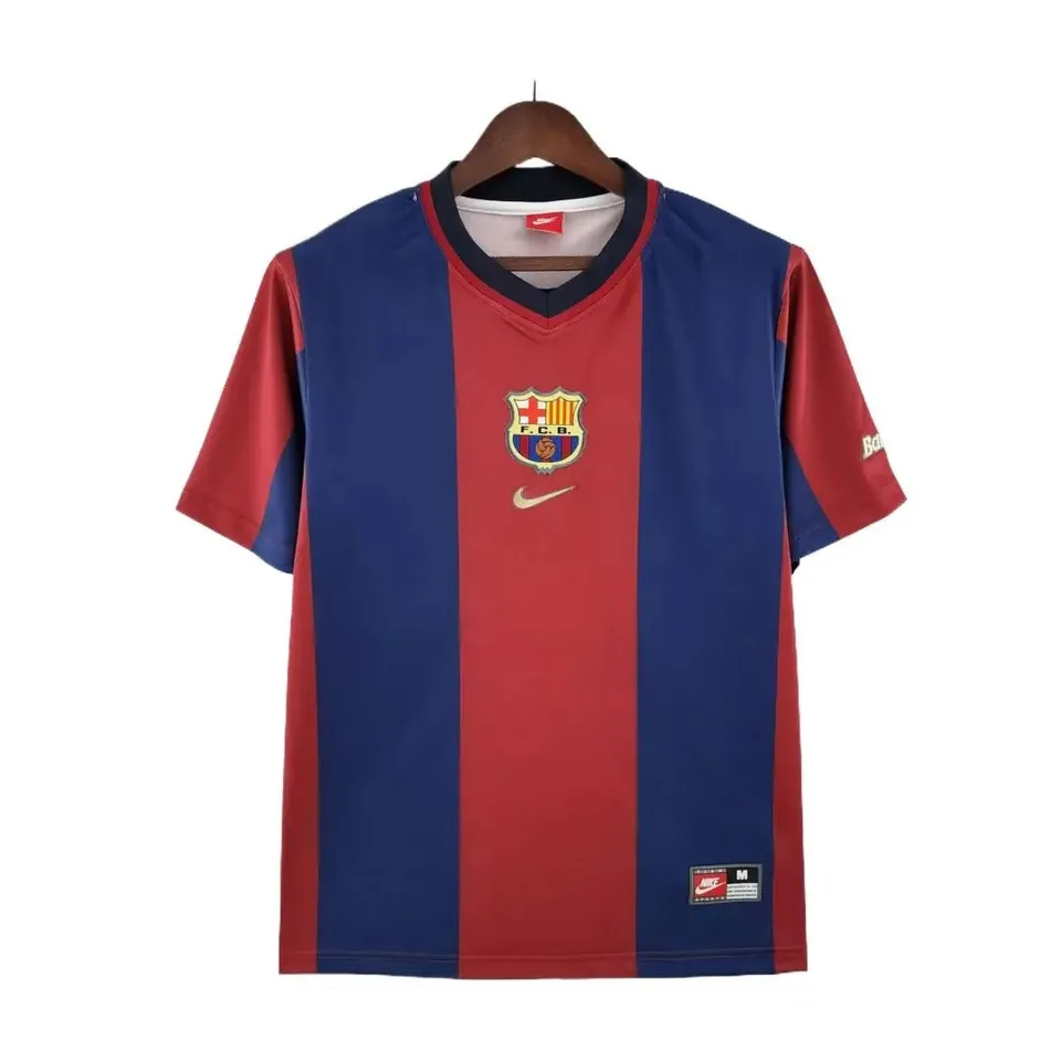 Tifoso Store Maglie da Calcio Barcellona 1998/99 maglia home blu granata