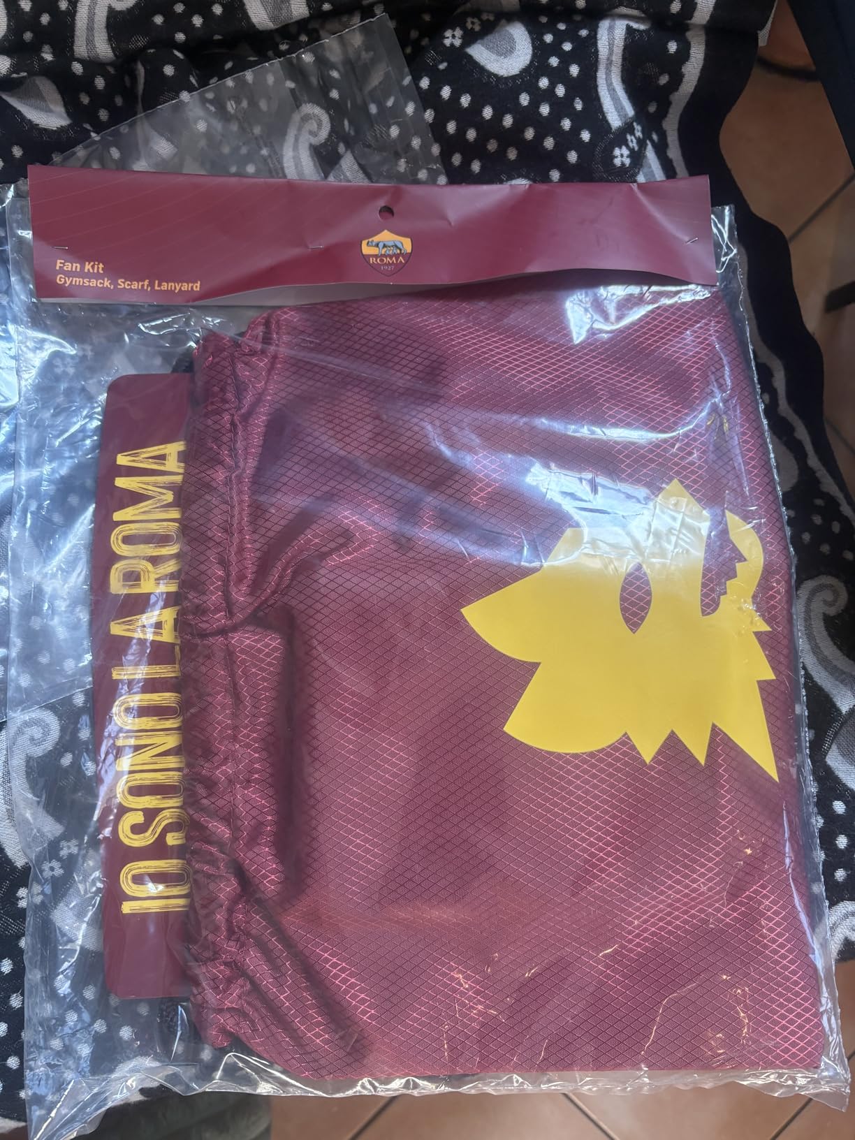 AS Roma Fan Kit set tifoso sciarpa gymsack