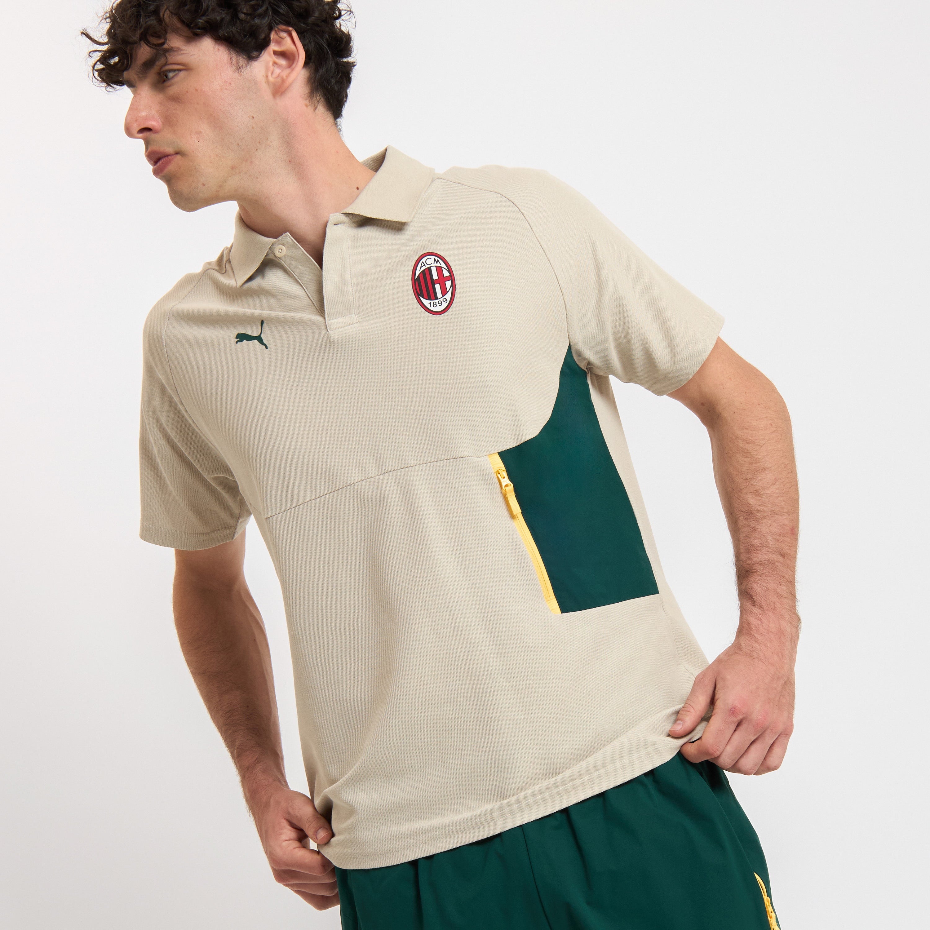 Milan Pumatech 2025/26 polo uomo beige manica corta