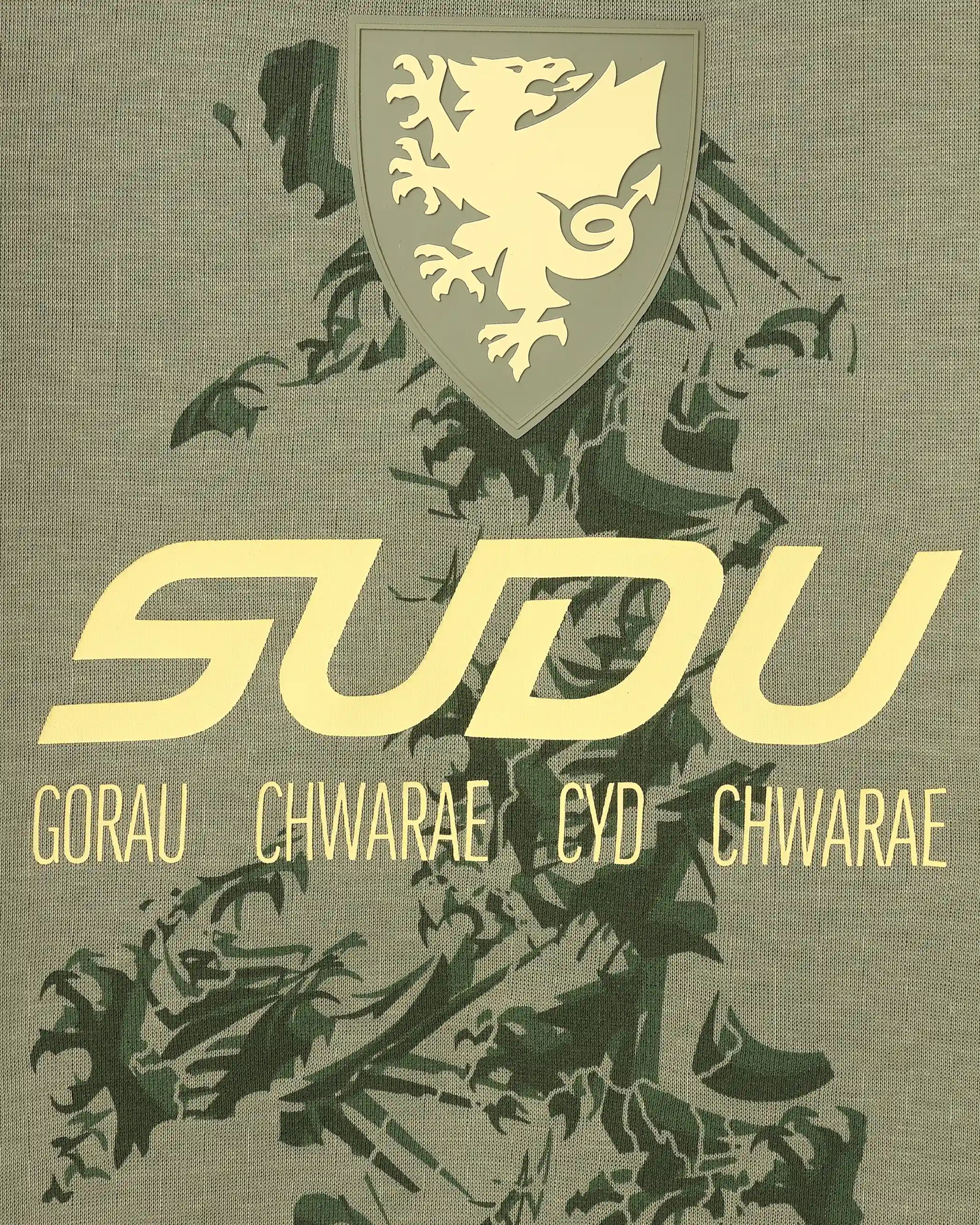 Wales Travel SUDU felpa cappuccio verde oliva drago