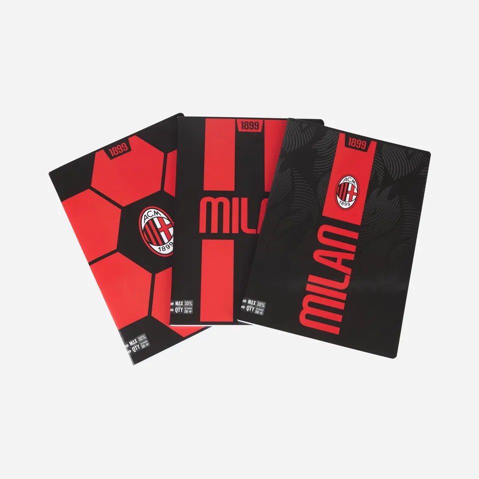 AC Milan Quaderno a Quadretti Rossonero 96 Pagine