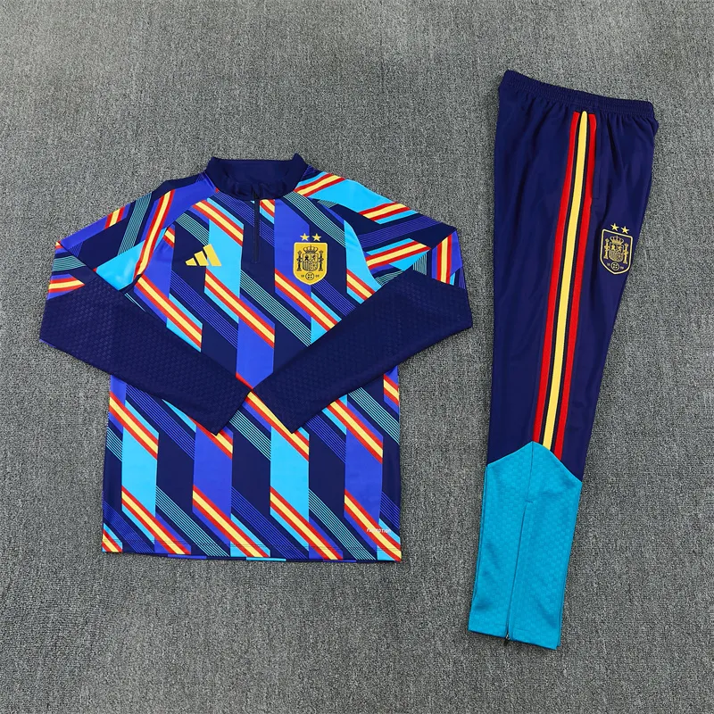 Spagna Tuta Bambino 2026/27 tuta blu multicolore mezza zip