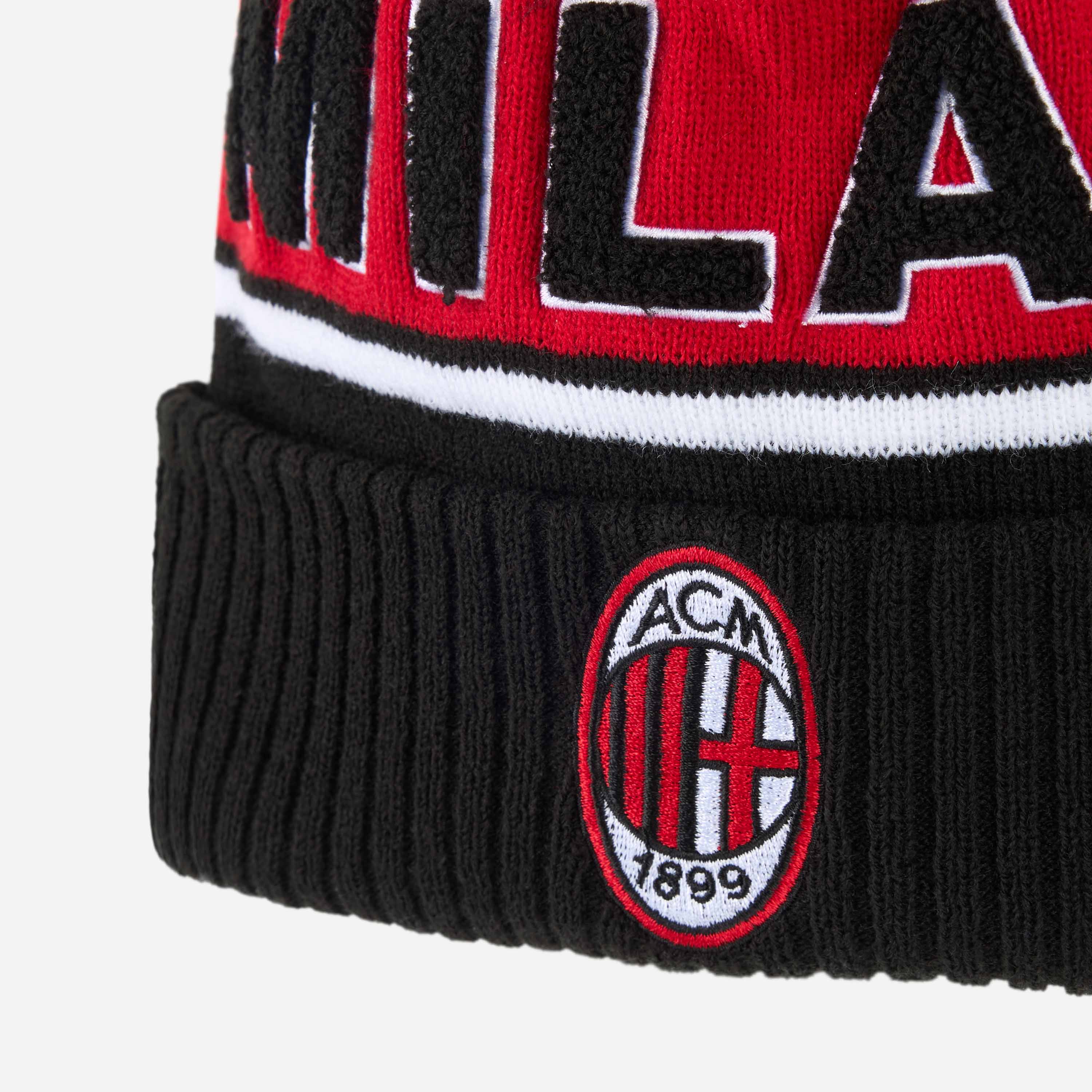 AC Milan New Era berretto pom-pom nero acrilico