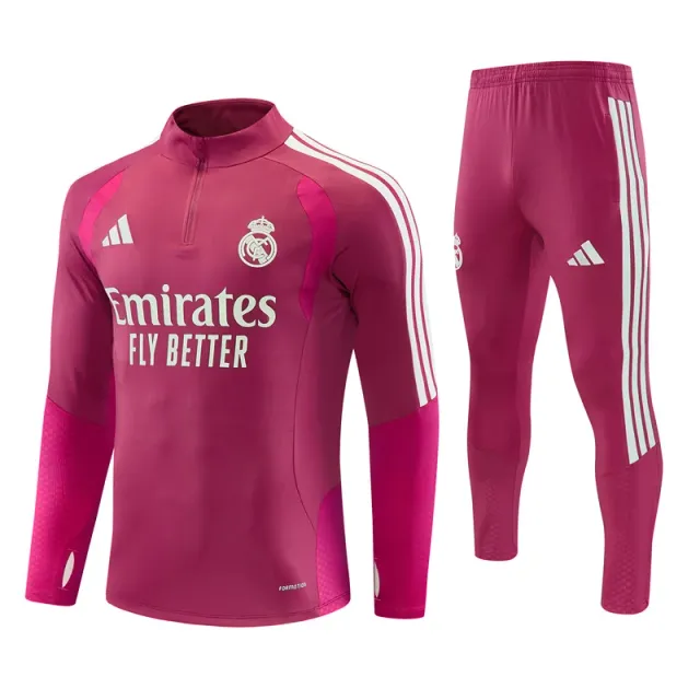 Real Madrid Tuta Bambino 2026/27 Fucsia Mezza Zip 10-18