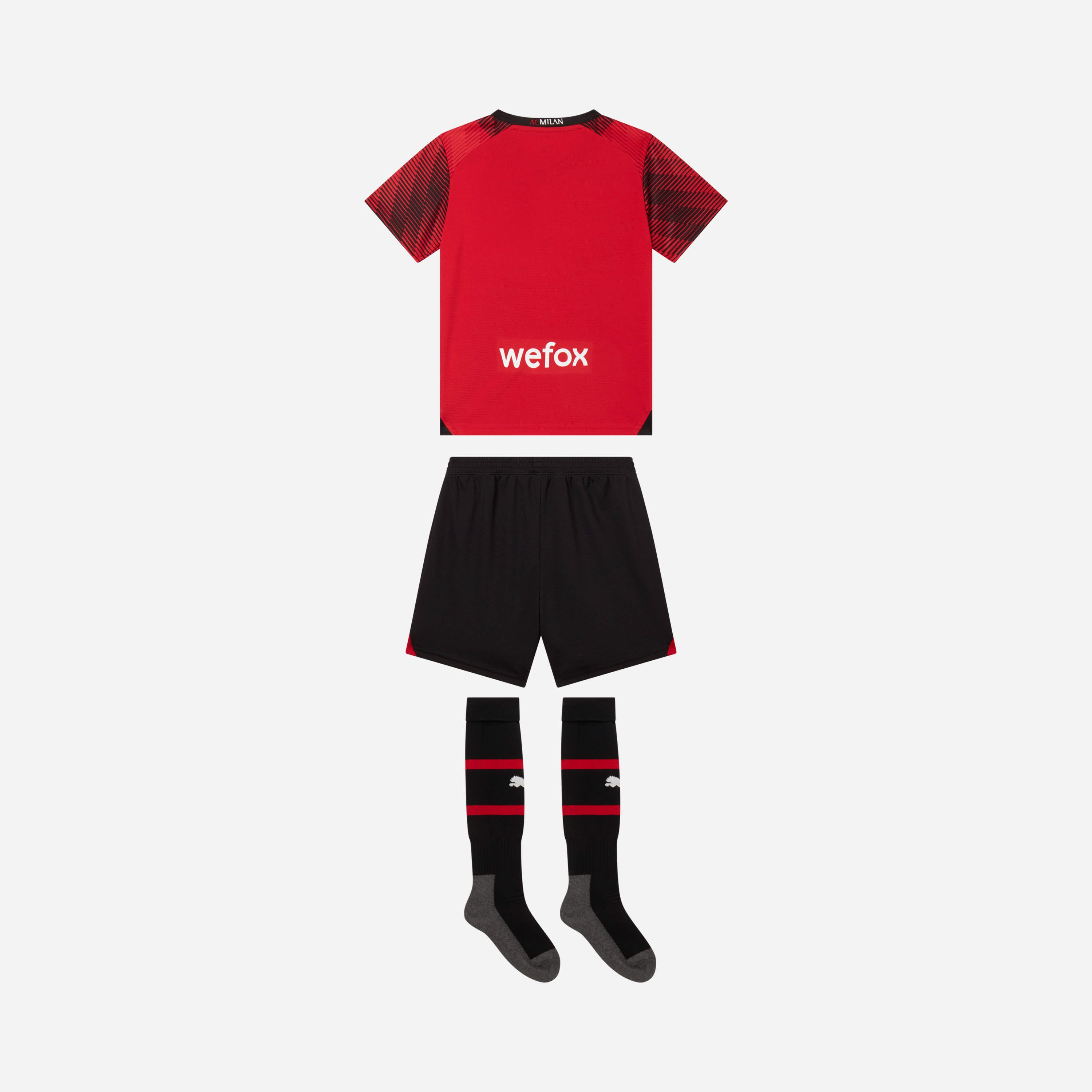 AC Milan Home 2023/24 Mini Kit maglia bambino rosso nero