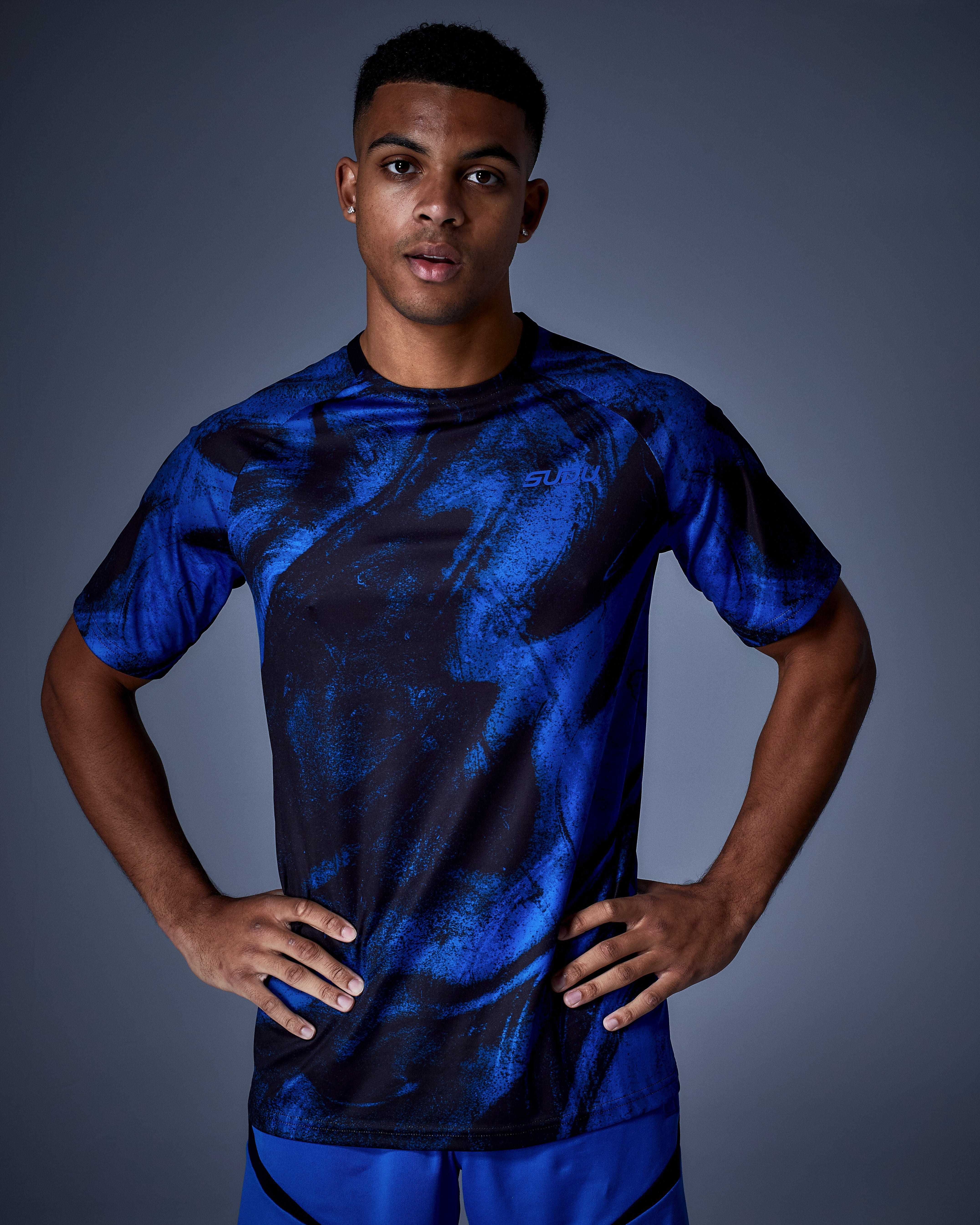 SUDU Clothing SPT 01 Play t-shirt nero blu uomo