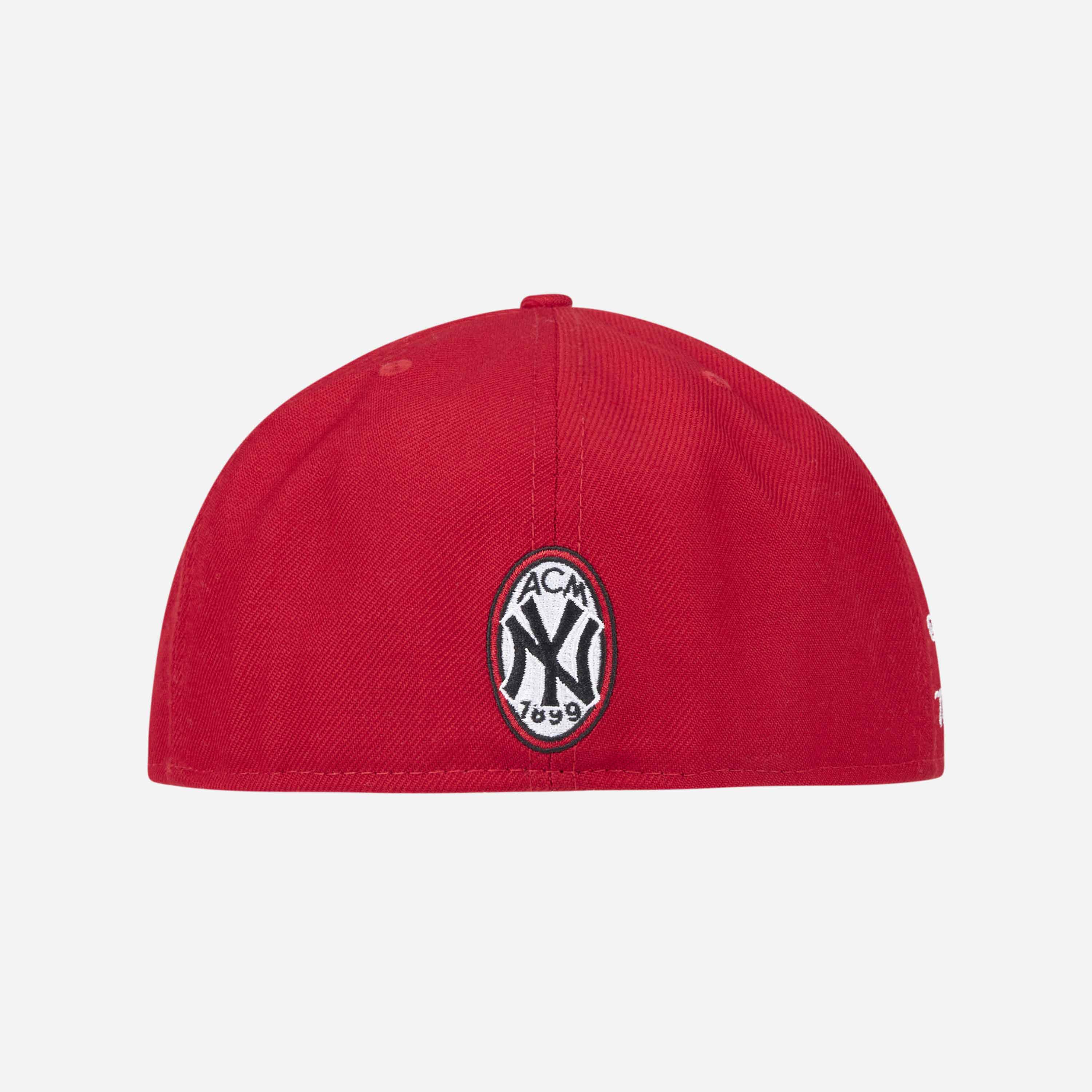 AC Milan New Era 59Fifty cappello rosso fitted uomo cotone