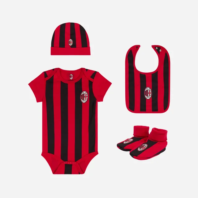 AC Milan Souvenir box regalo neonato rosso nero 4 pezzi