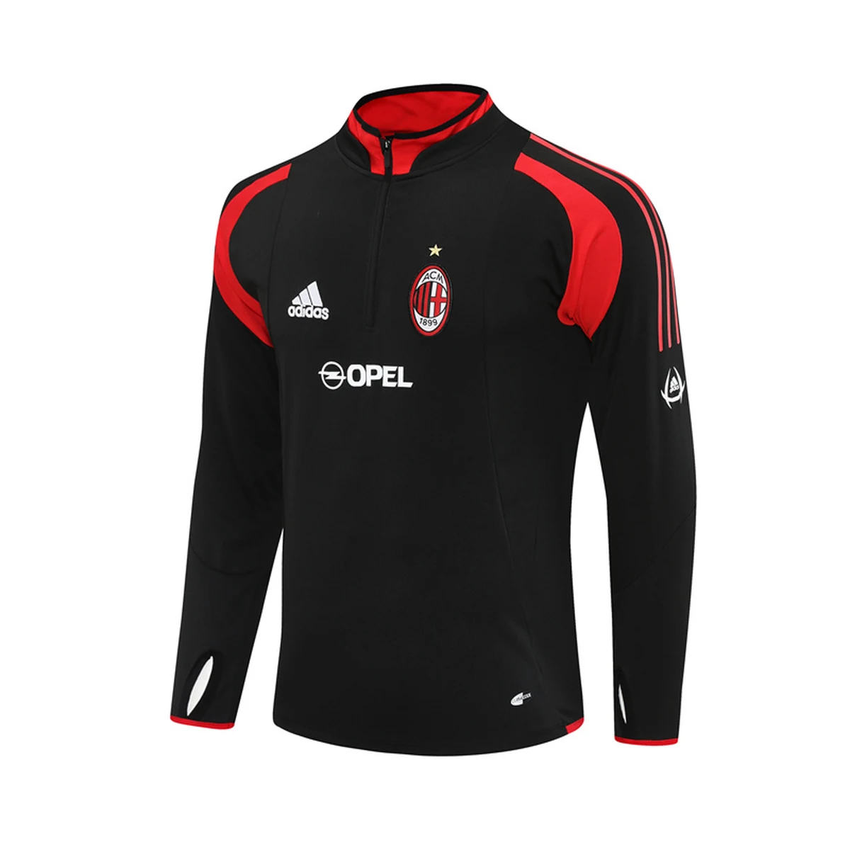 Milan 2004/05 felpa nera mezza zip retro Opel