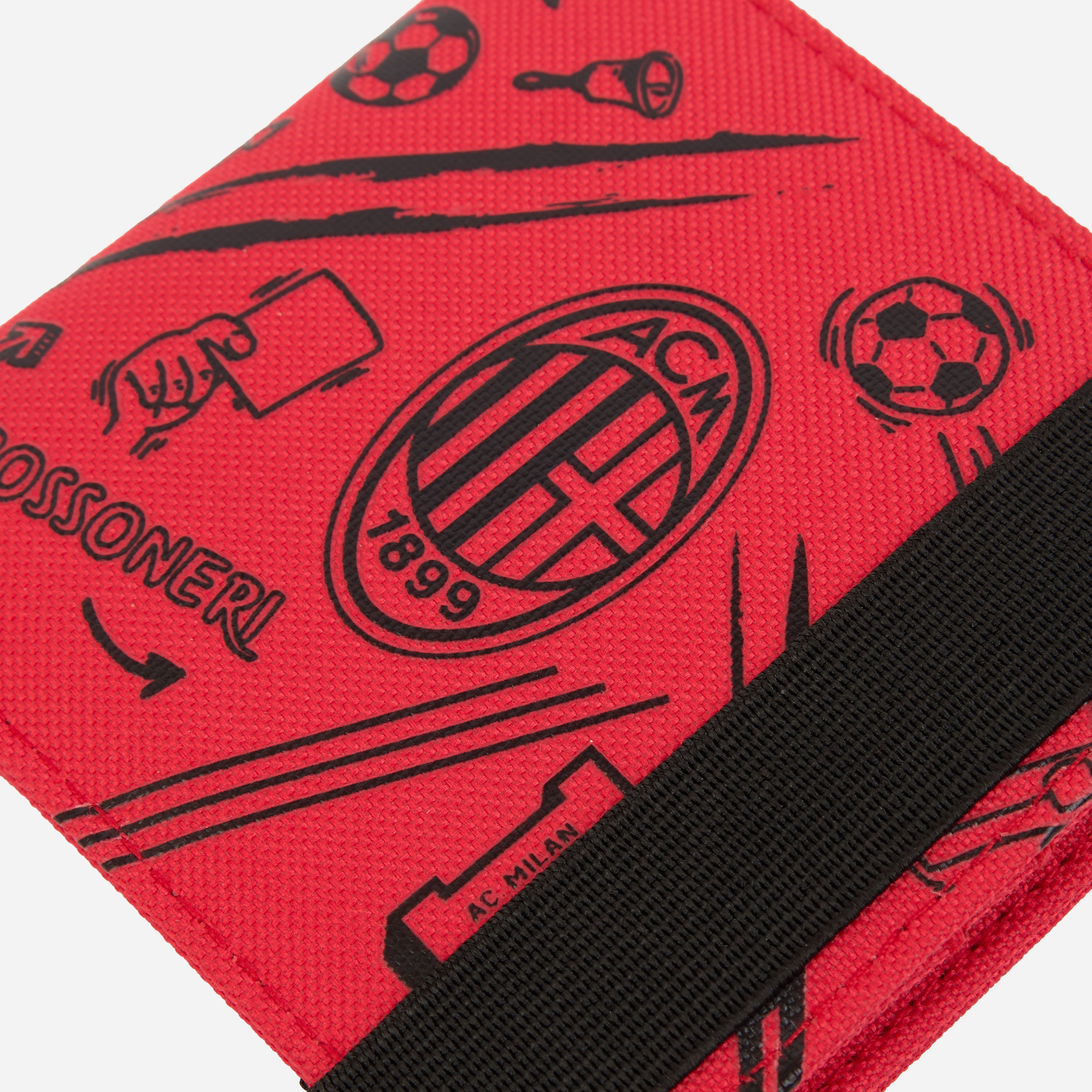 AC Milan Wallet Portafoglio Bambino Rosso Nero Unisex
