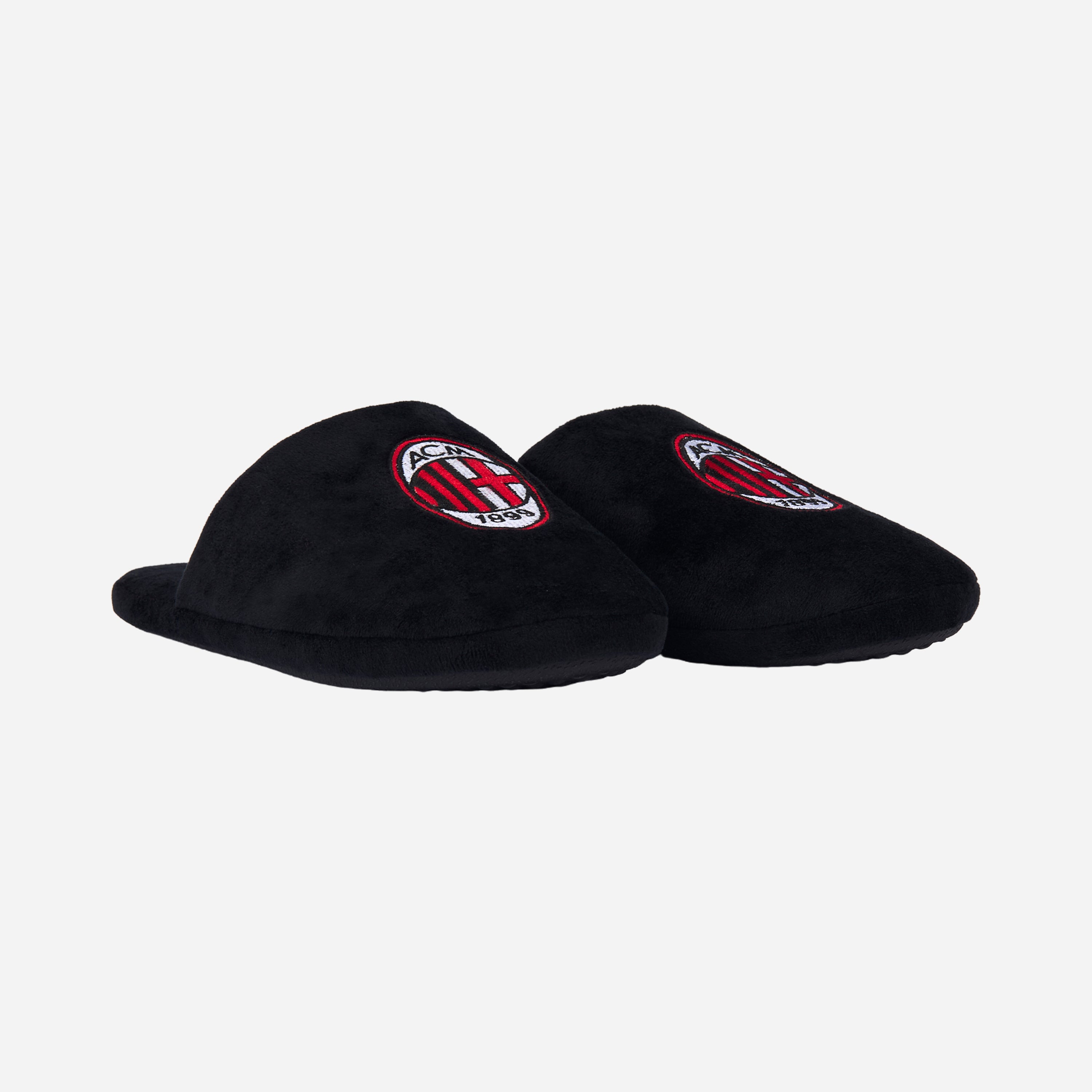 AC Milan ciabatte nere uomo logo ricamato