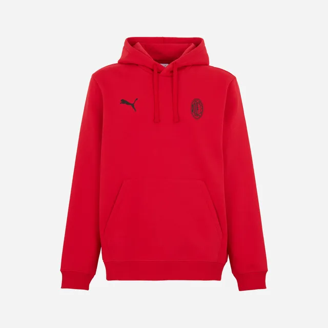 AC Milan Essential Hoodie felpa uomo rossa cappuccio