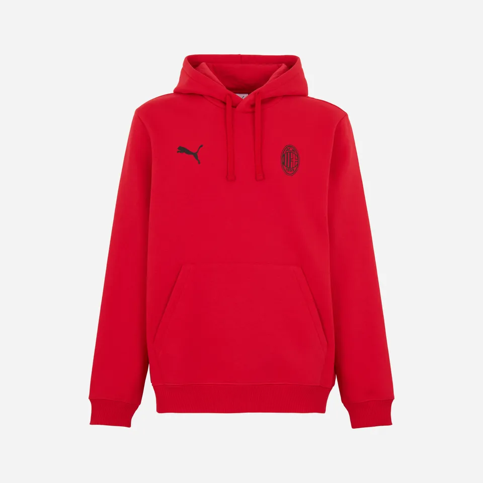 AC Milan Essential Hoodie felpa uomo rossa cappuccio
