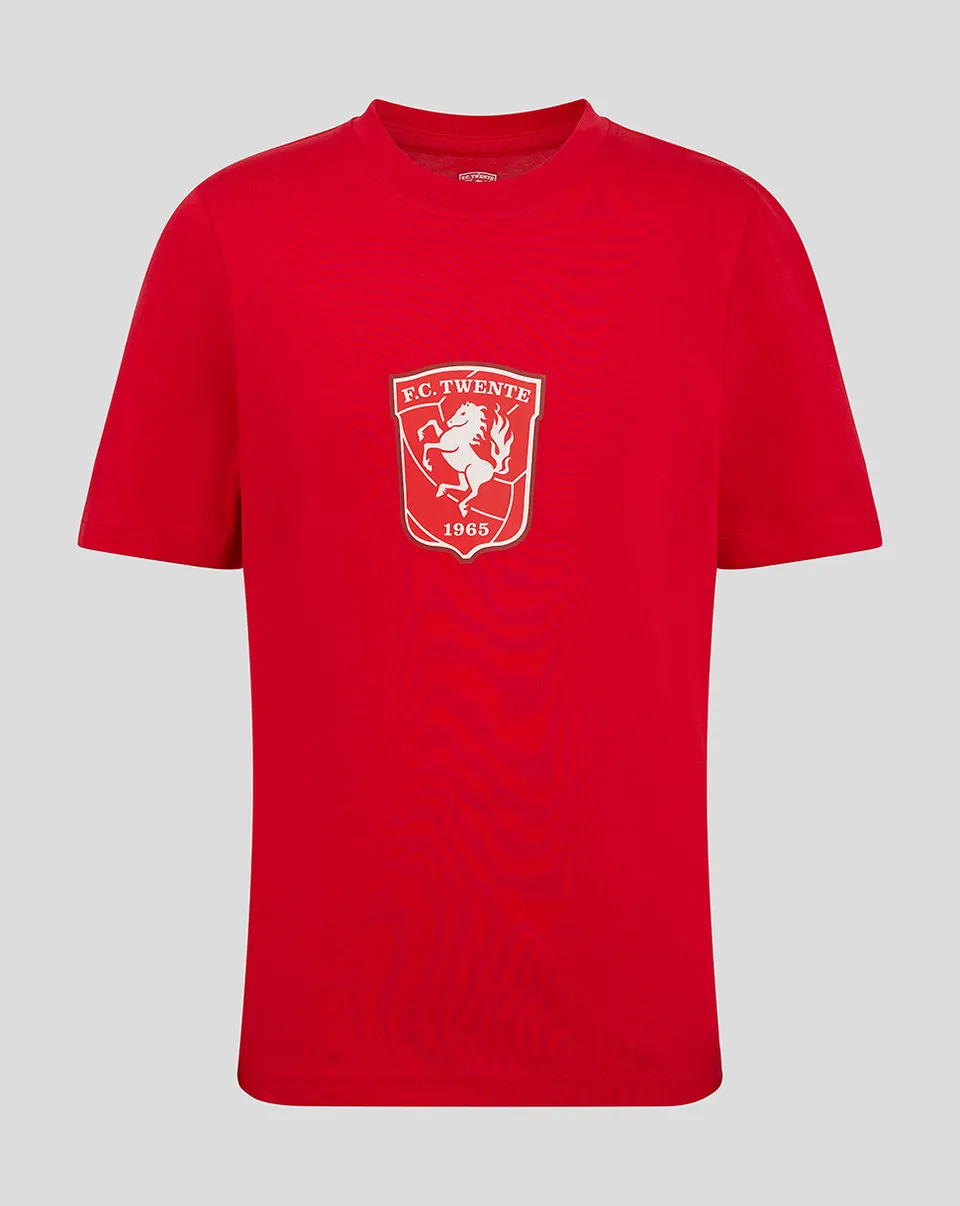 Twente Core Logo T-Shirt junior maglia rossa cotone