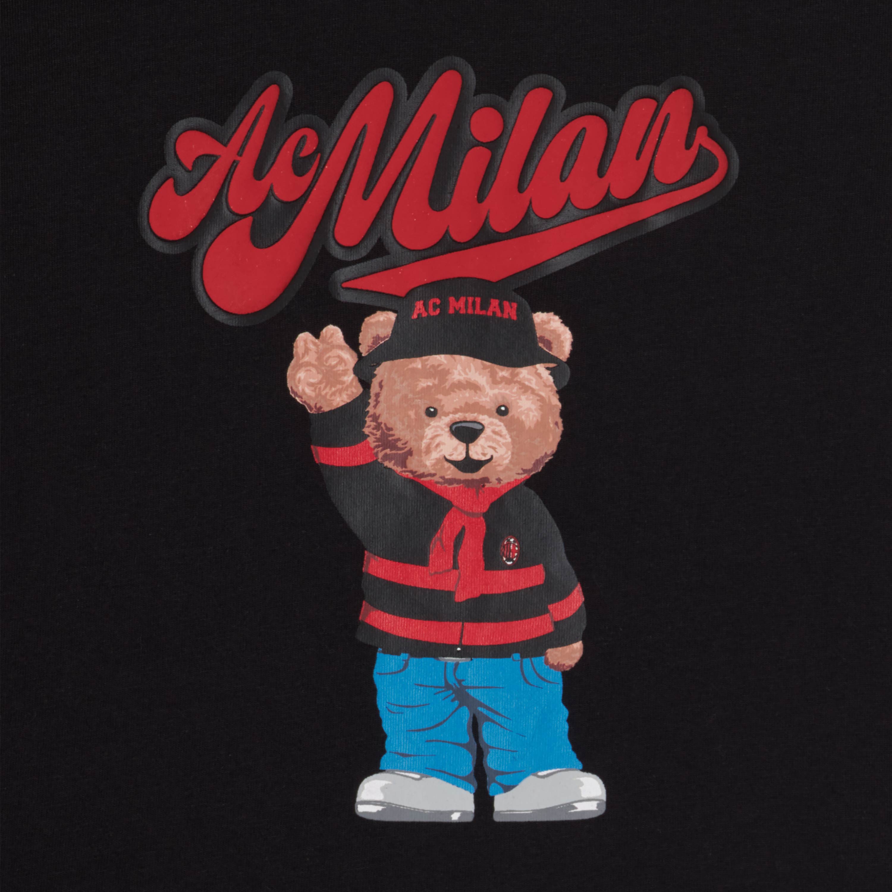 AC Milan Teddy pigiama bambino nero manica lunga cotone
