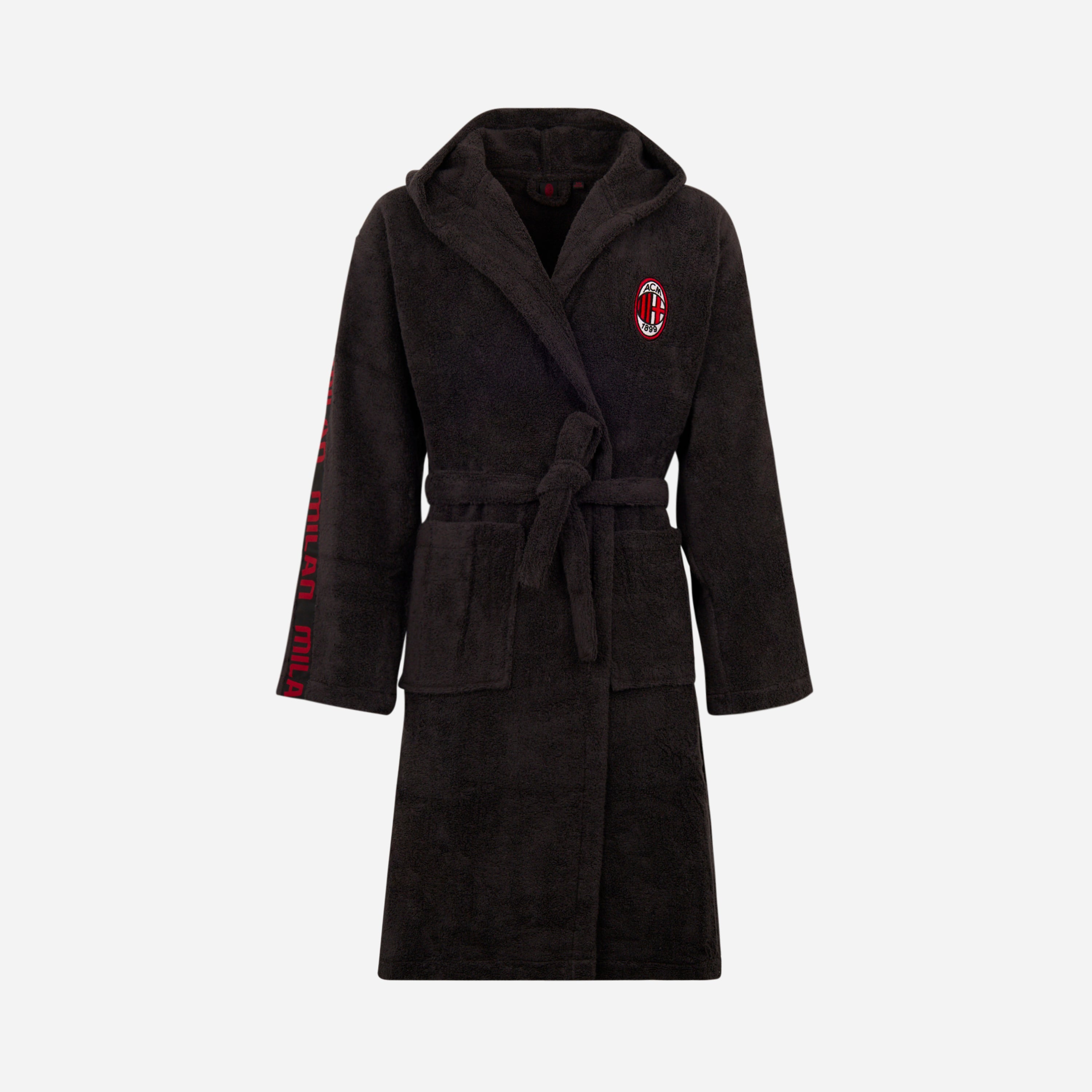 AC Milan accappatoio nero cotone uomo con cappuccio