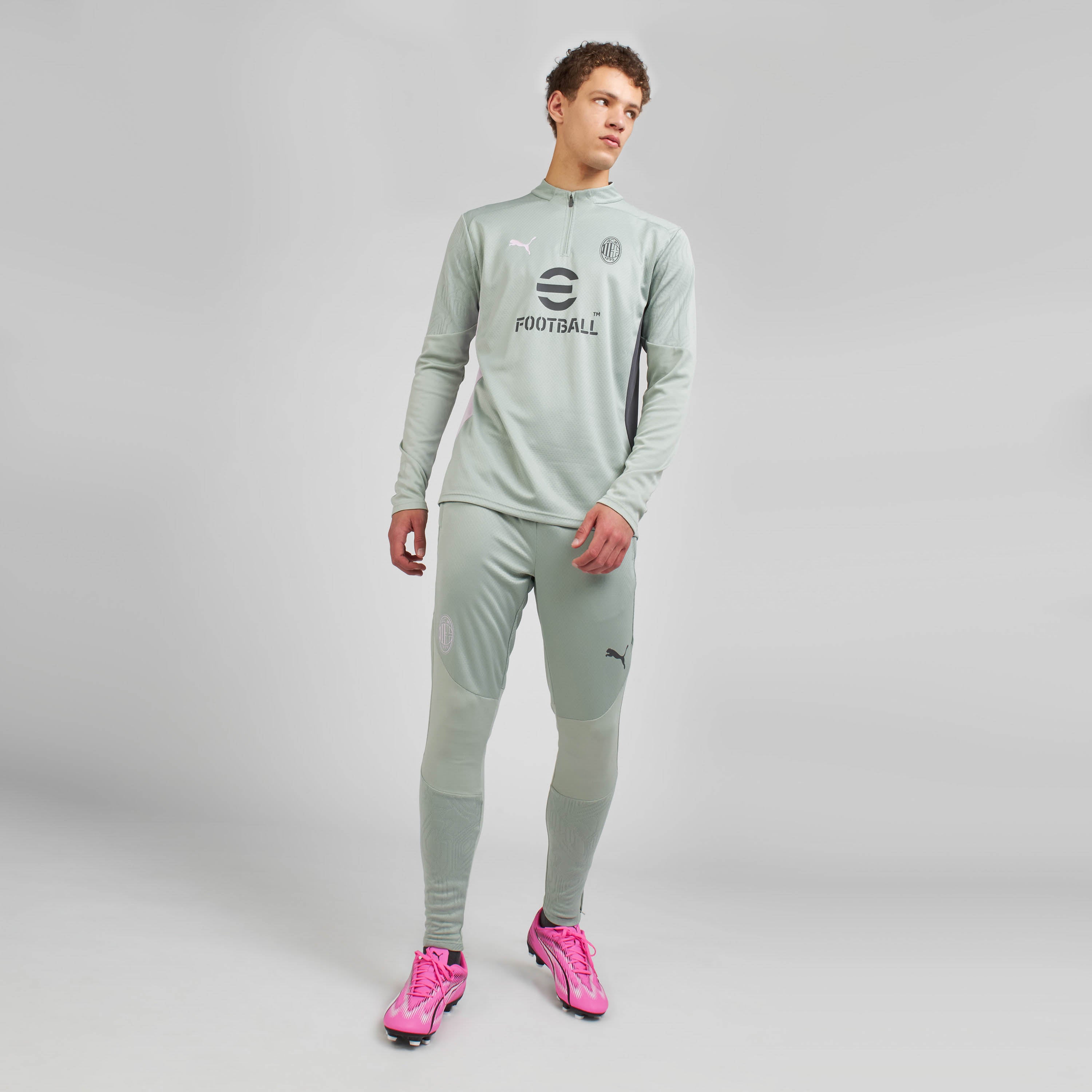 AC Milan Allenamento Felpa Zip 2024/25 Training Uomo Slim
