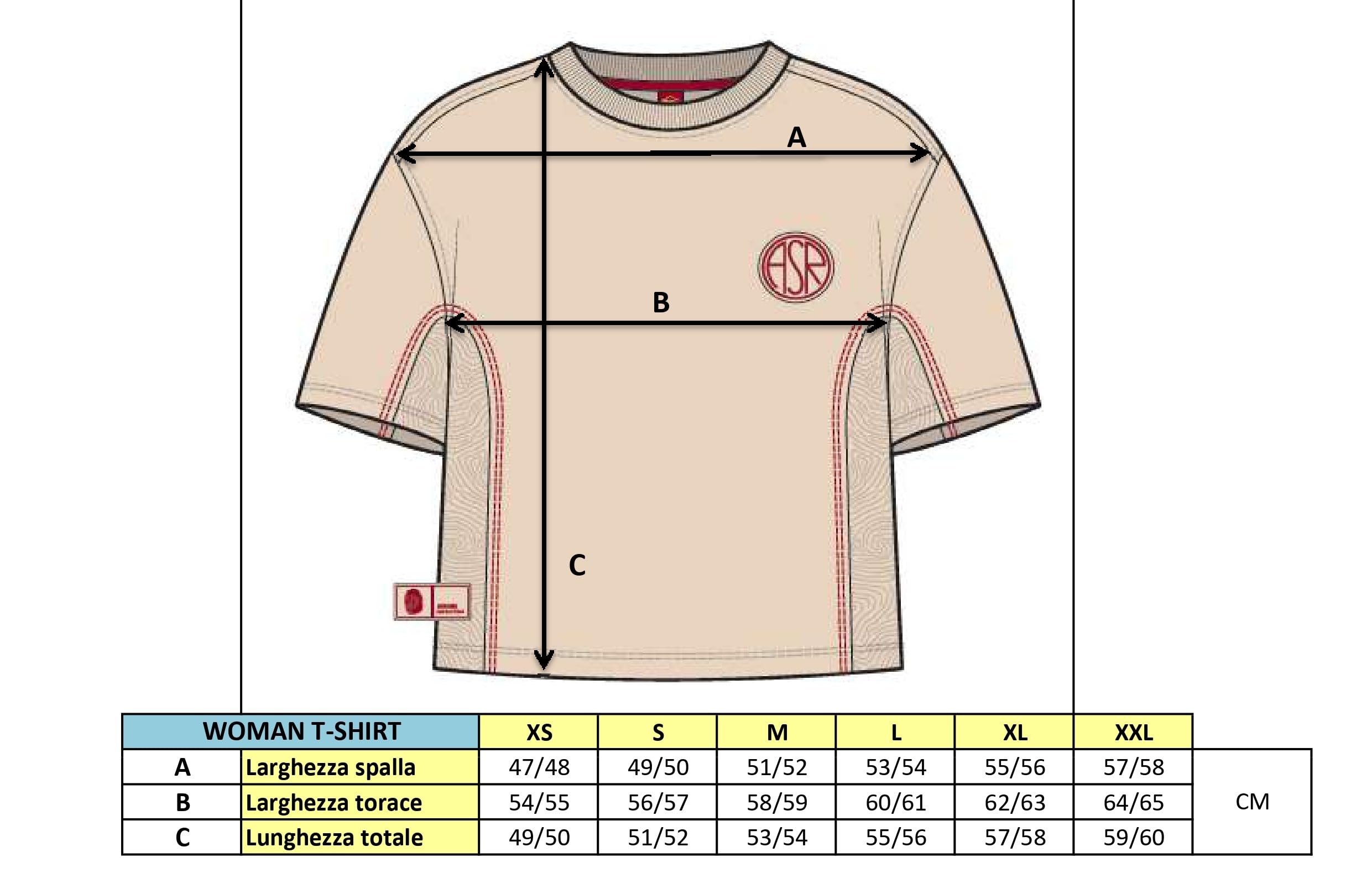 AS Roma Imprinting T-Shirt maglia bianca S Corto crema