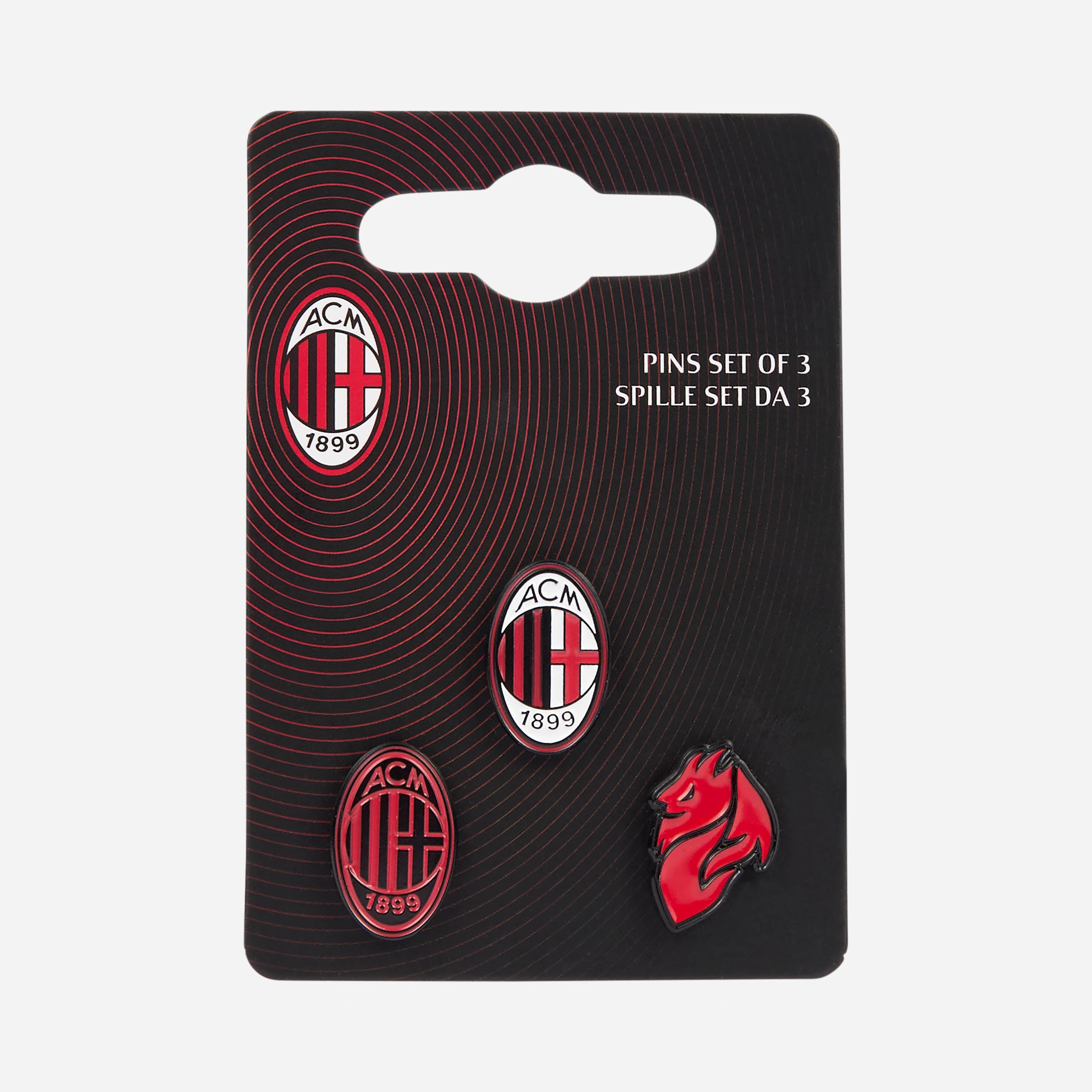 AC Milan set 3 spille metallo logo e Diavolo