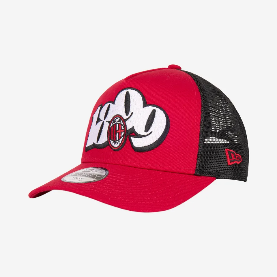 AC Milan New Era 1899 cappellino trucker bambino rosso