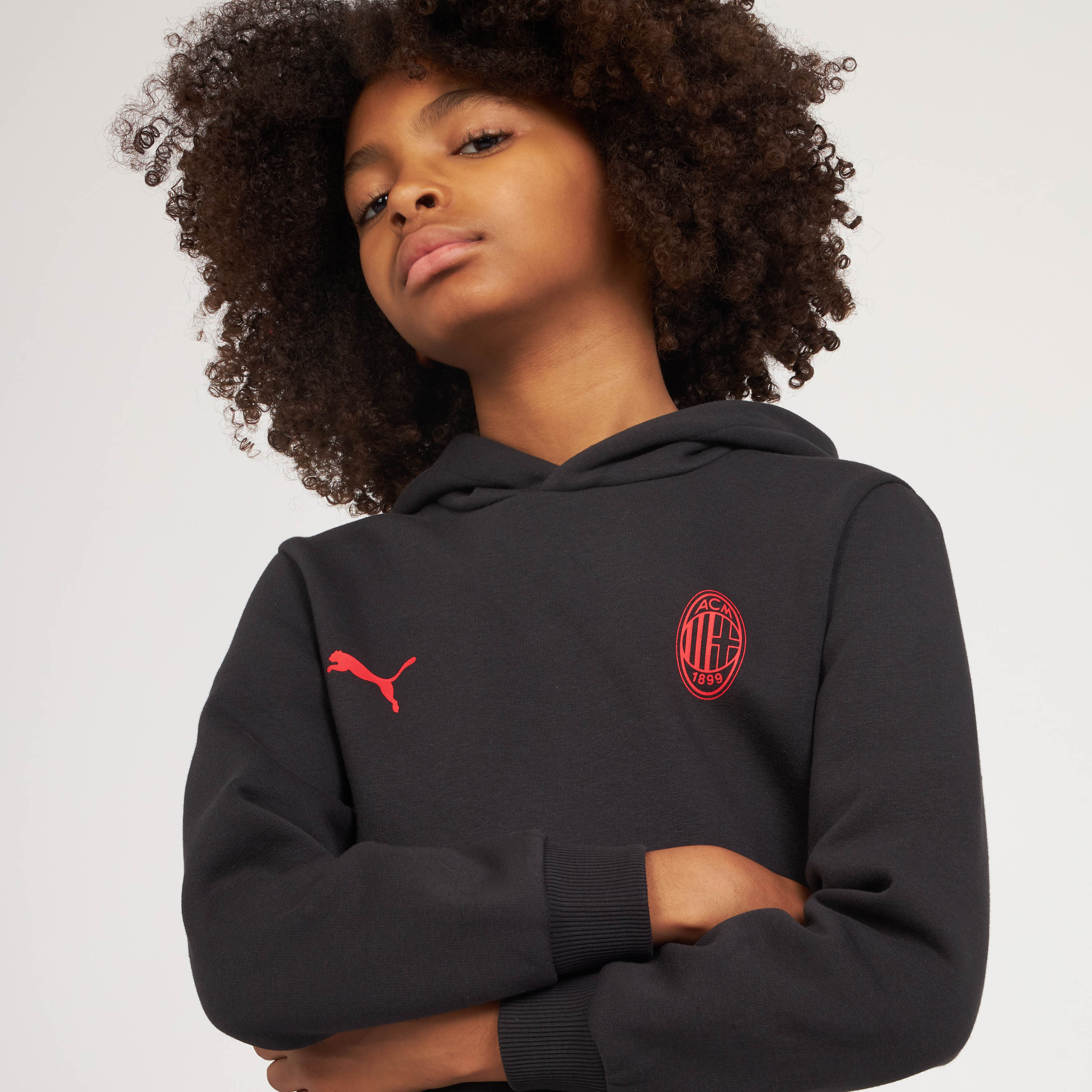 AC Milan Essential felpa cappuccio bimbo nera 10 anni