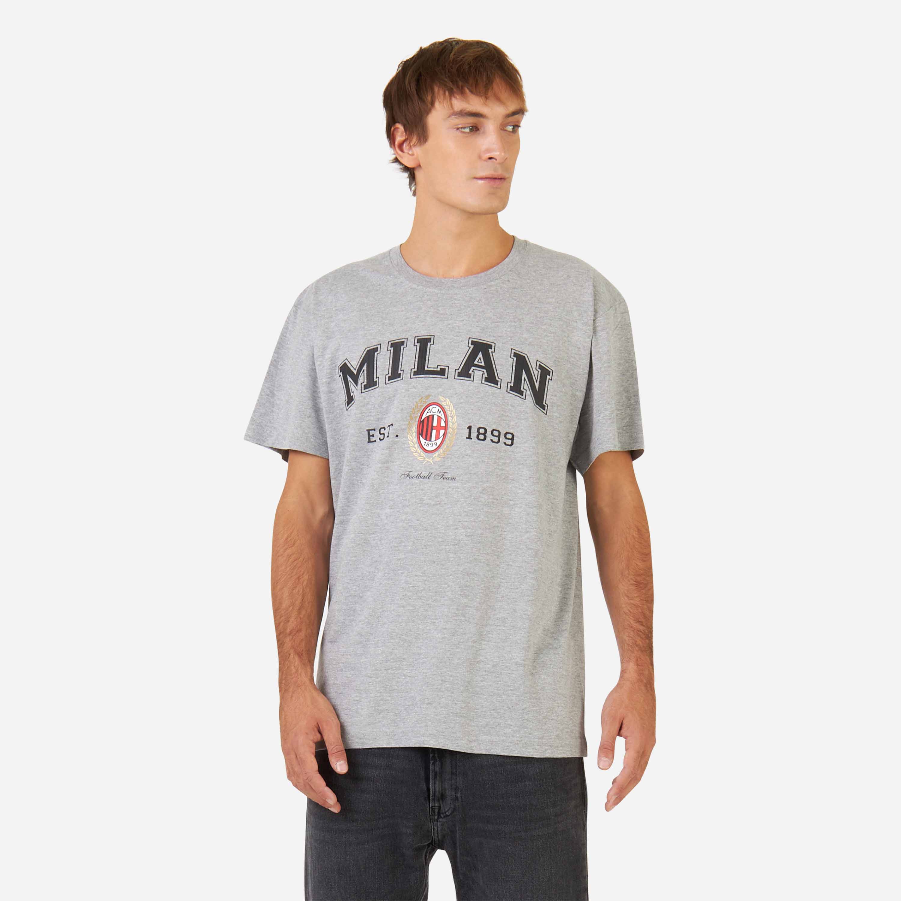 AC Milan College t-shirt grigia uomo taglia L cotone 1899