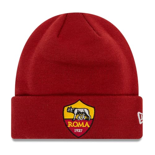 Roma Fanshop Crest Red cuff beanie cappello rosso