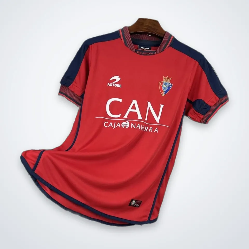 Osasuna 2000/01 maglia home rossa blu S-XXL