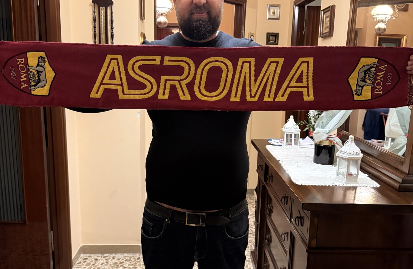 AS Roma Sciarpa gialla tifoso gadget ufficiale