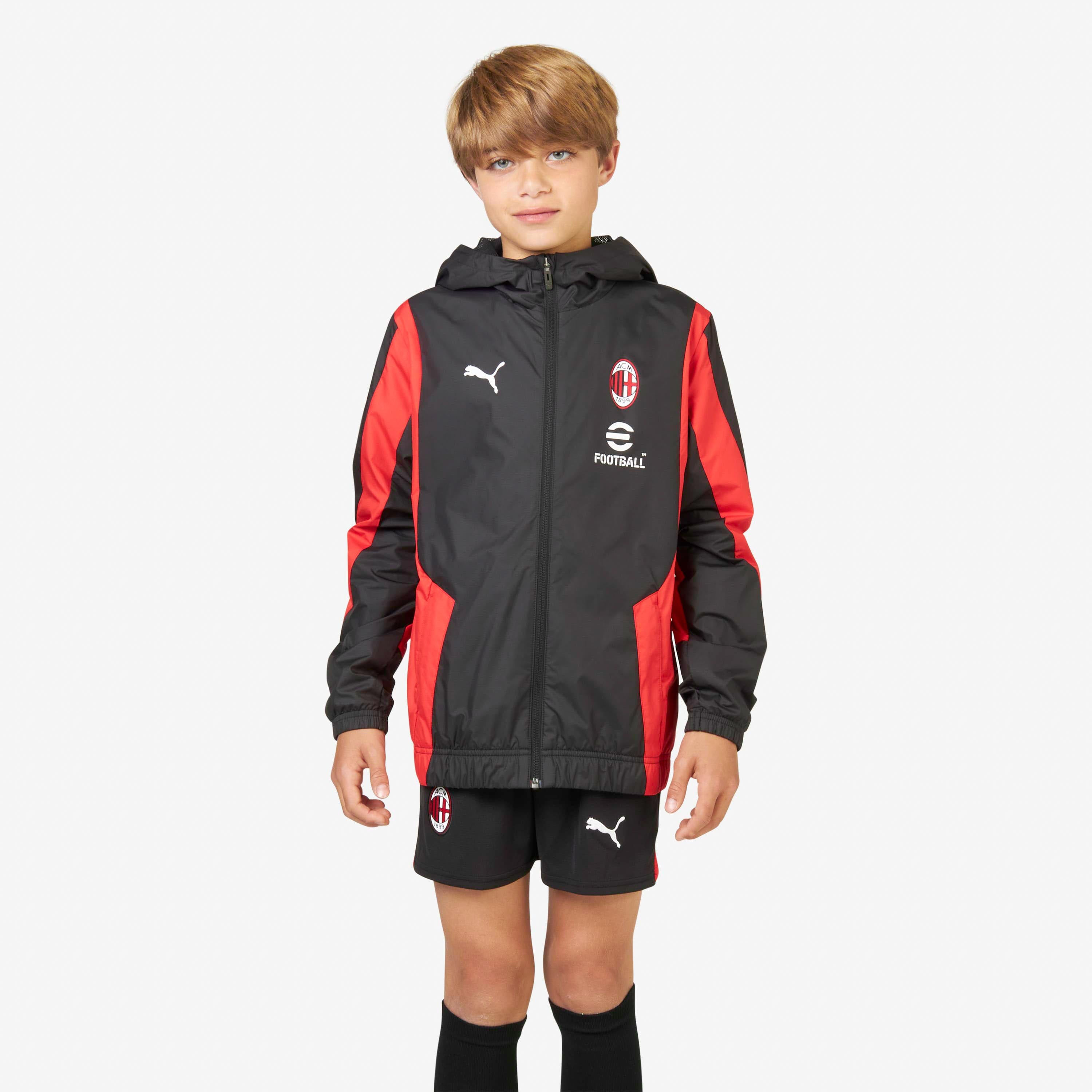 AC Milan Prematch 2023/24 giacca bambino zip cappuccio drycell