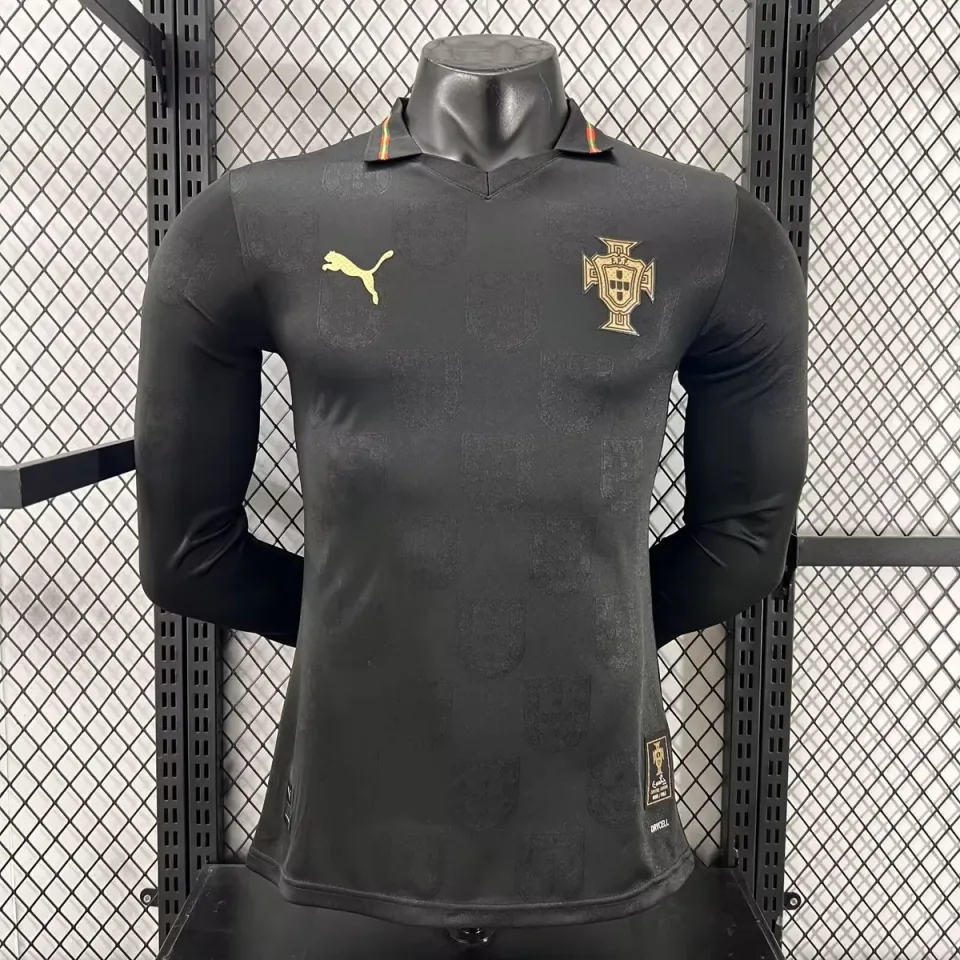 Portogallo Player Version 2026 maglia maniche lunghe nera oro