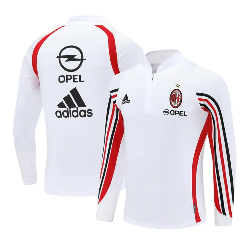 Tifoso Store Milan 2003/04 Felpa Bianca Mezza Zip Retro