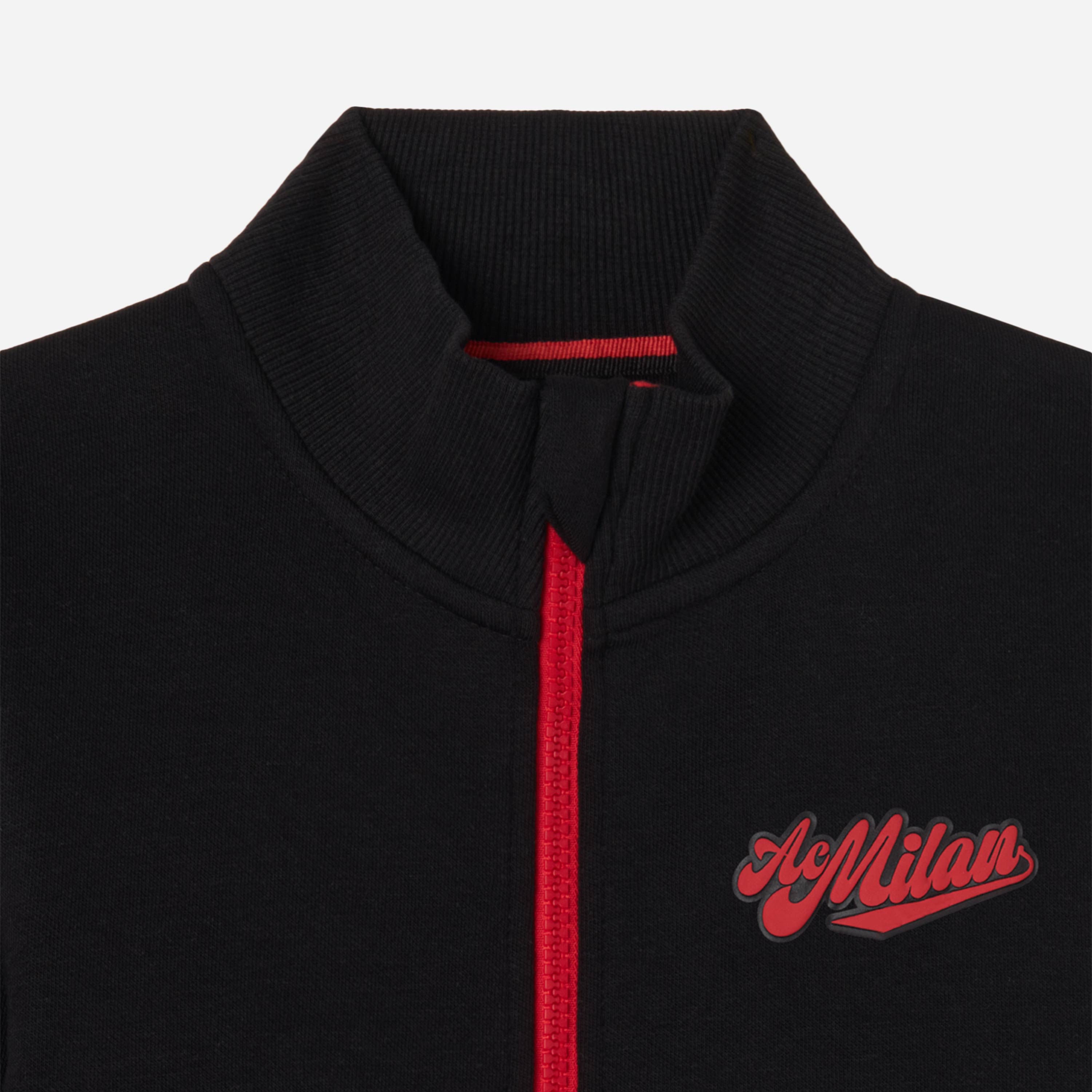 AC Milan Teddy felpa zip nera bambino 8 anni pile caldo