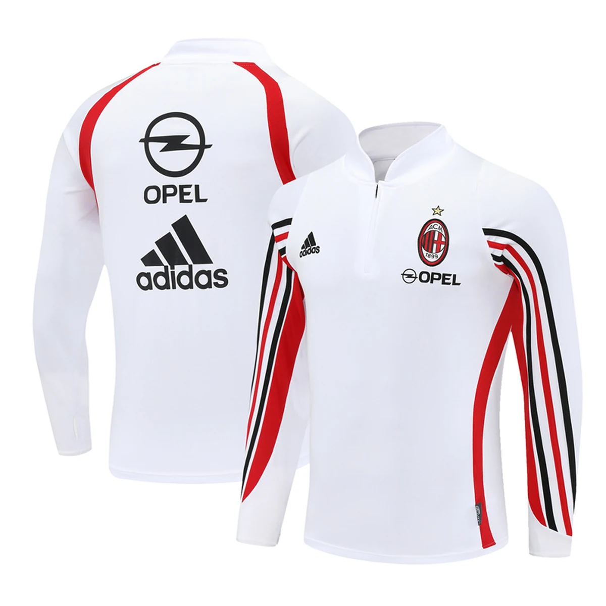 Tifoso Store Milan 2003/04 Felpa Bianca Mezza Zip Retro