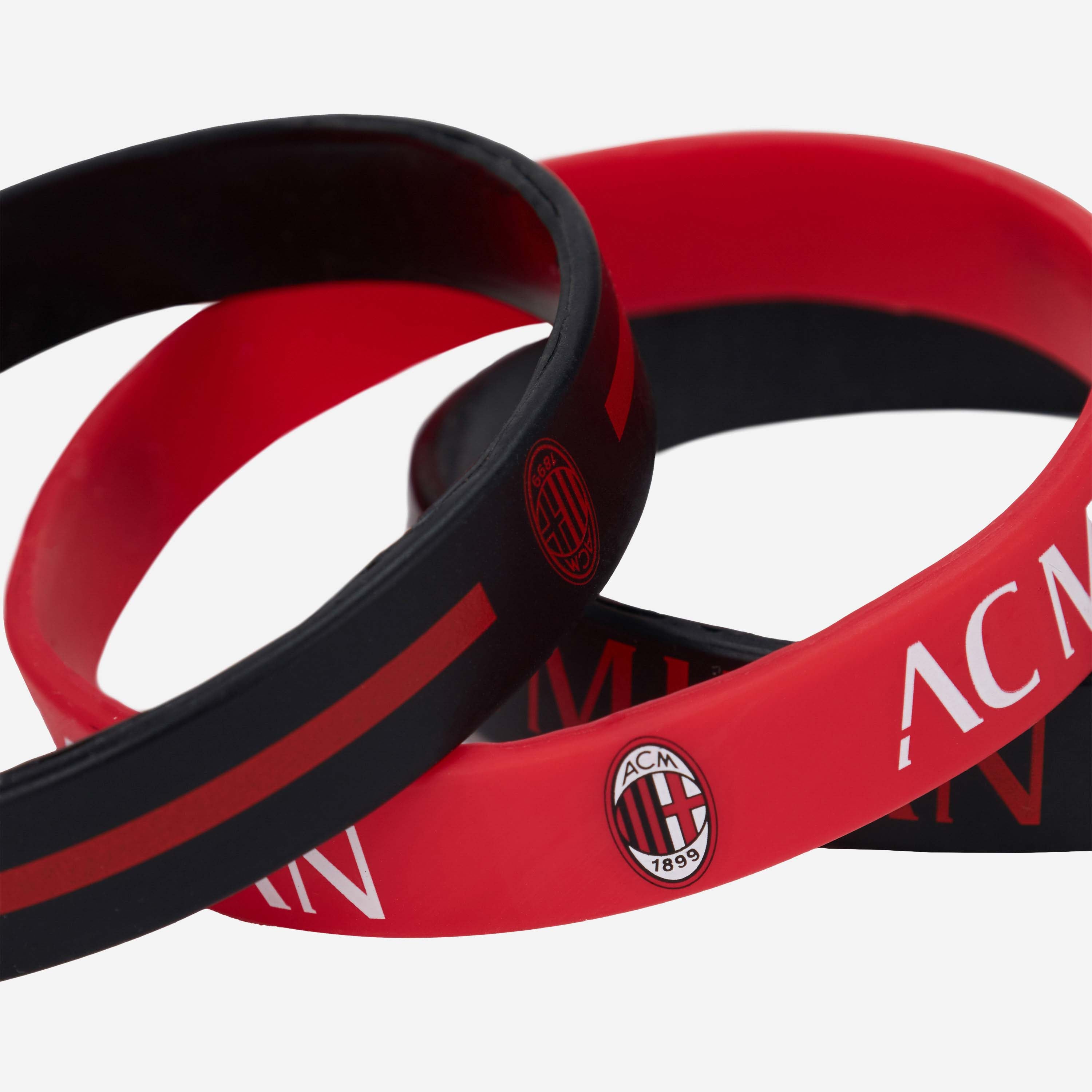 AC Milan Accessori Braccialetti Silicone Set 3 Pezzi