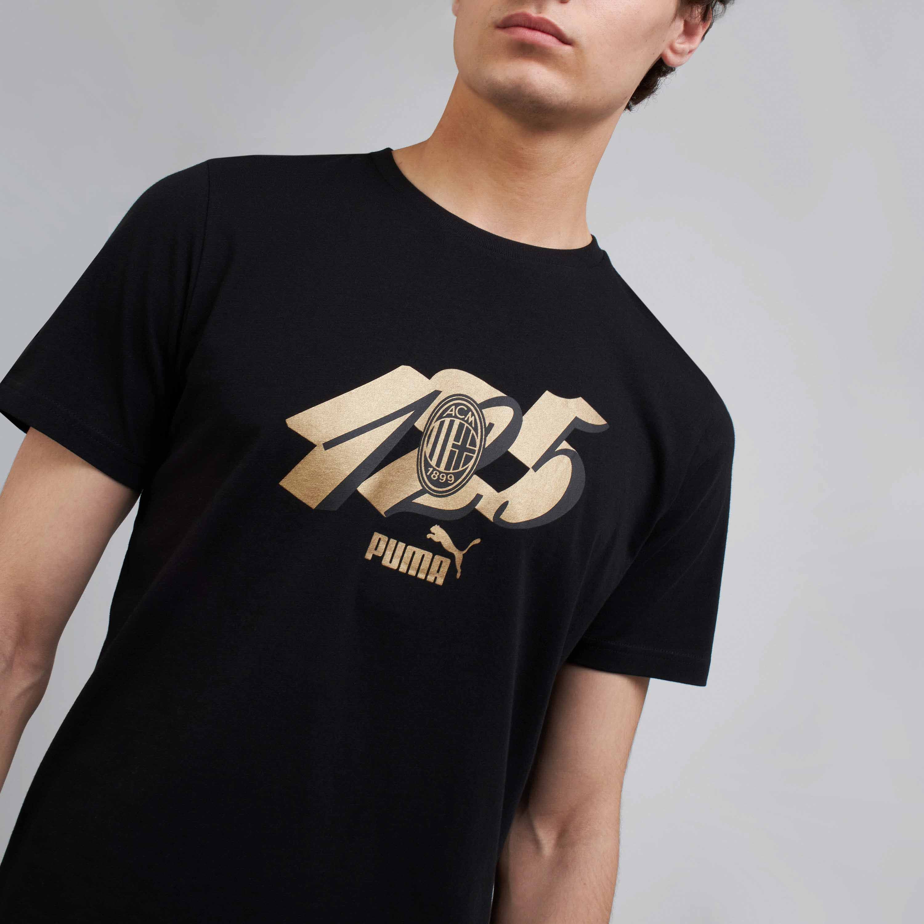 AC Milan 125th Anniversary Culture t-shirt nera uomo oro
