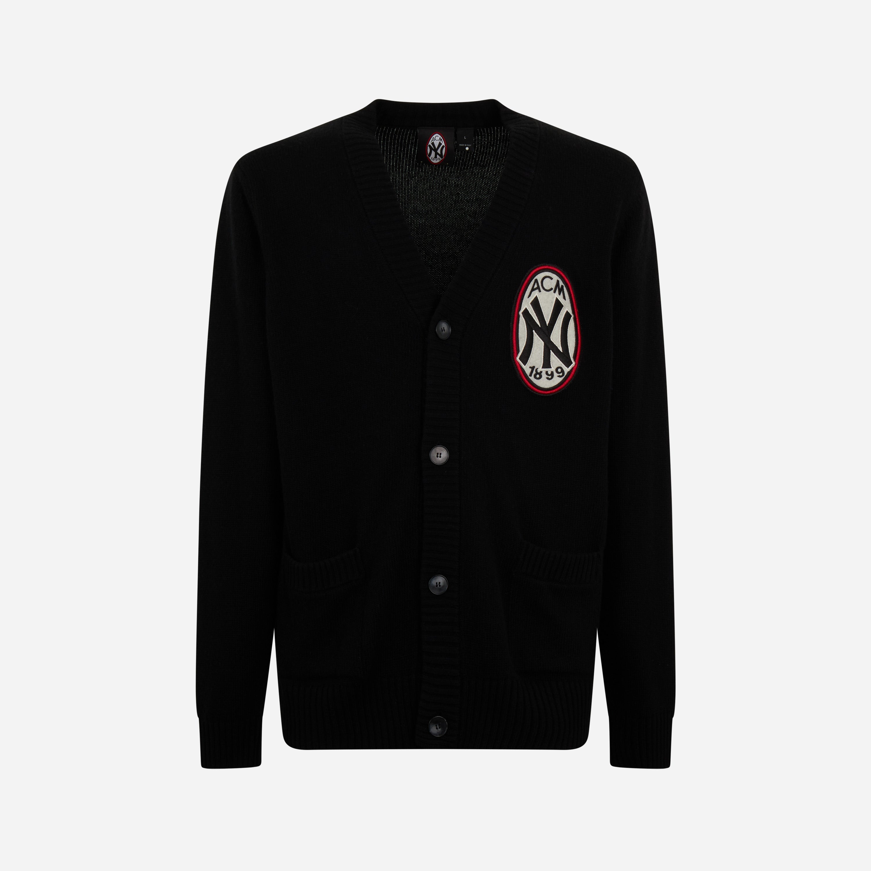 AC Milan x NY Yankees cardigan con logo unisex lana