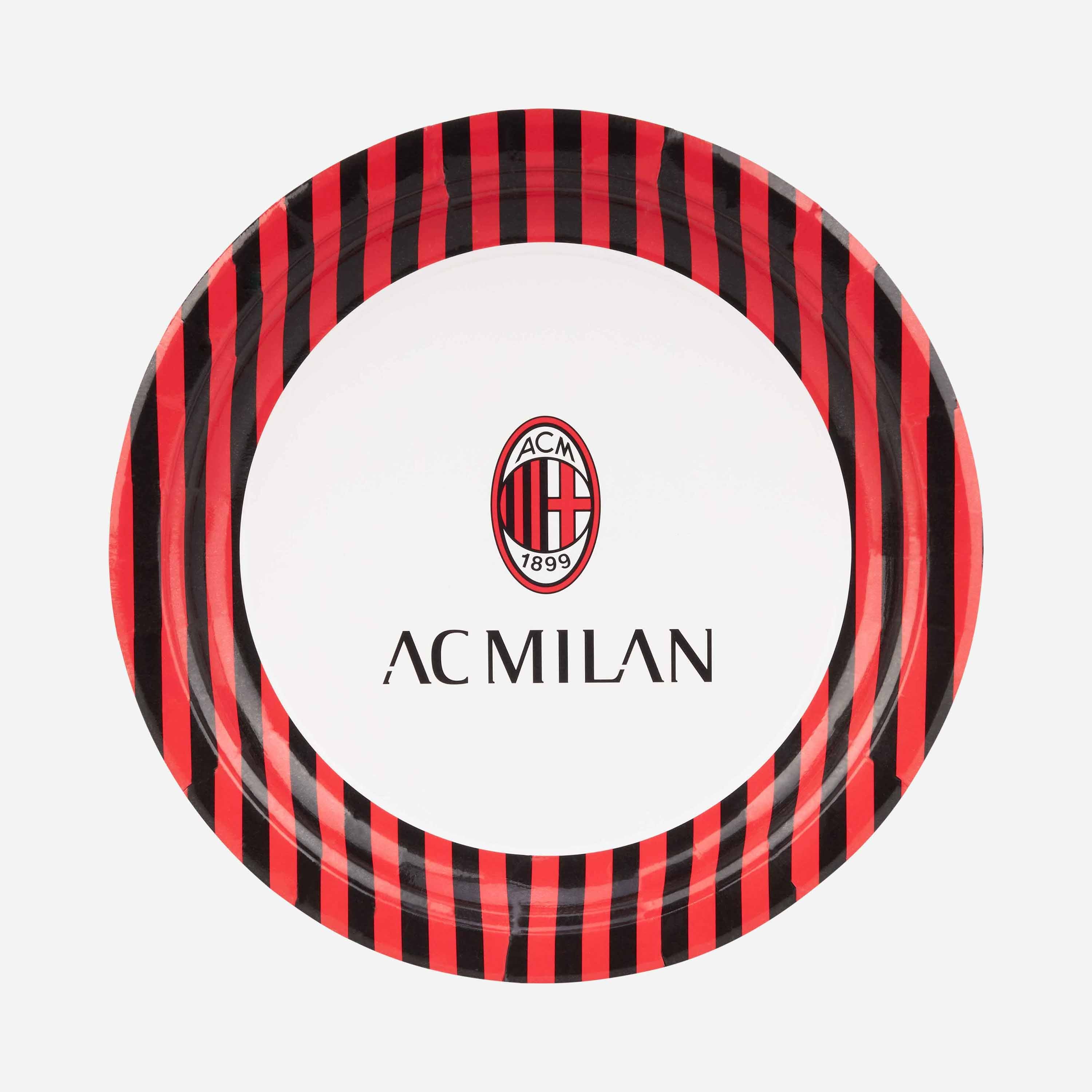 AC Milan Piatto Tifoso 23 cm Nero Rosso Logo Ufficiale