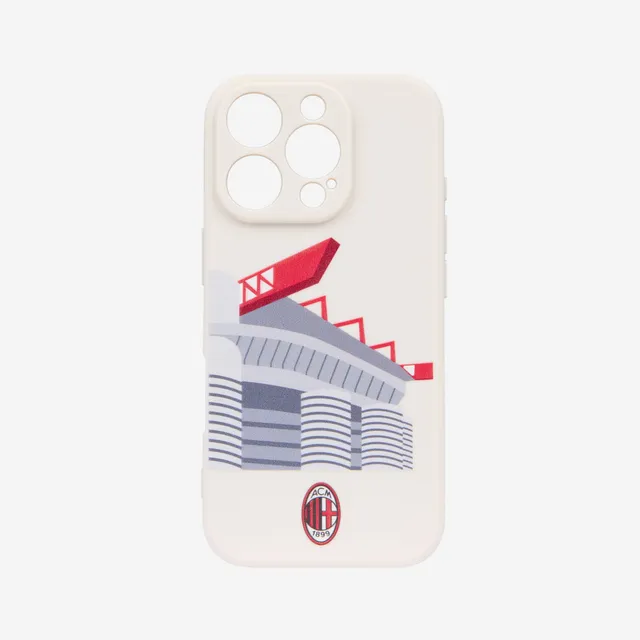 AC Milan San Siro Phone Case cover iPhone 15 Pro bianca TPU