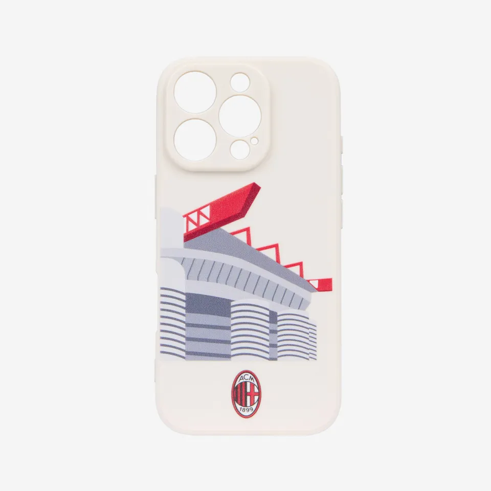AC Milan San Siro Phone Case cover iPhone 15 Pro bianca TPU